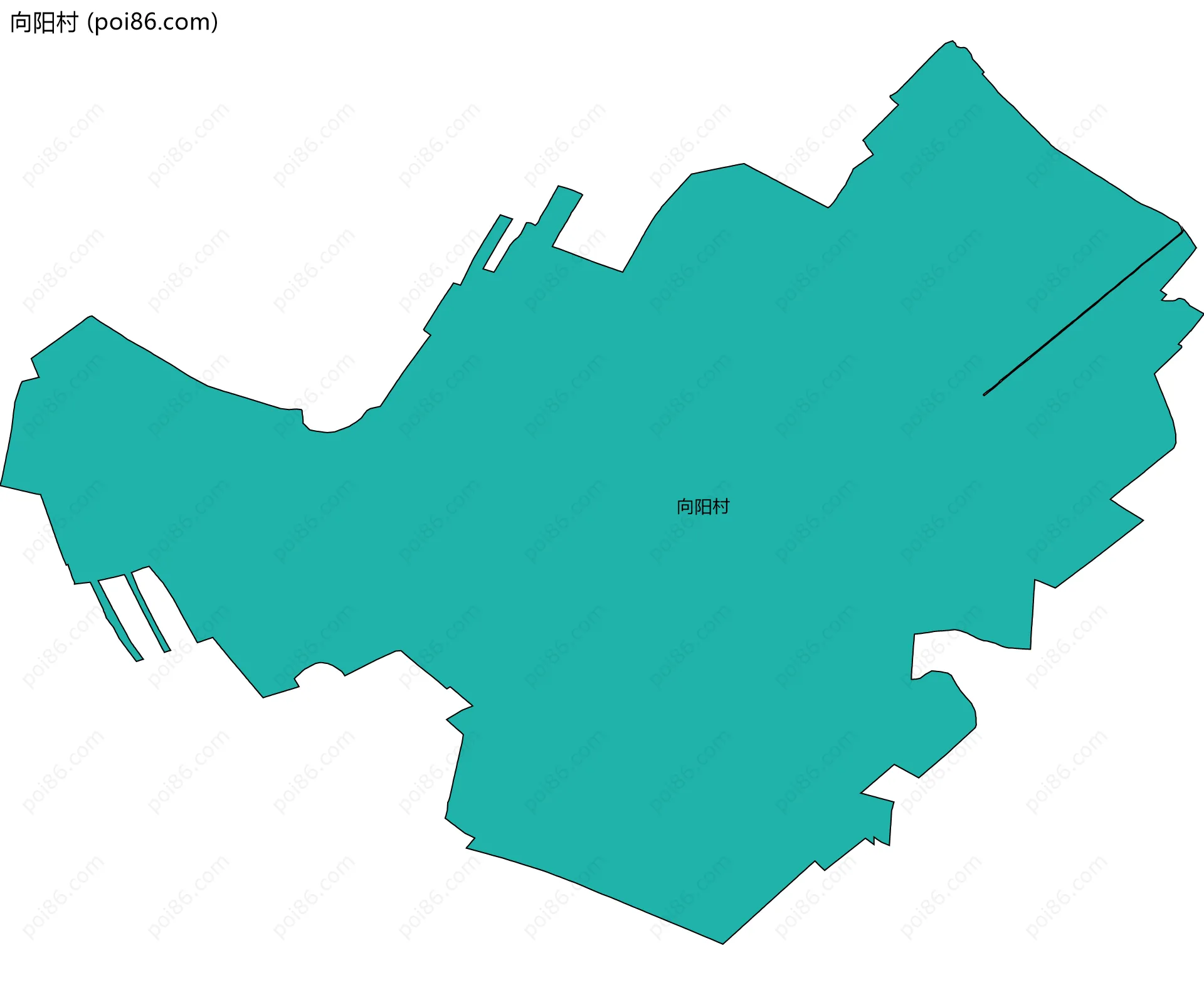向阳村边界地图