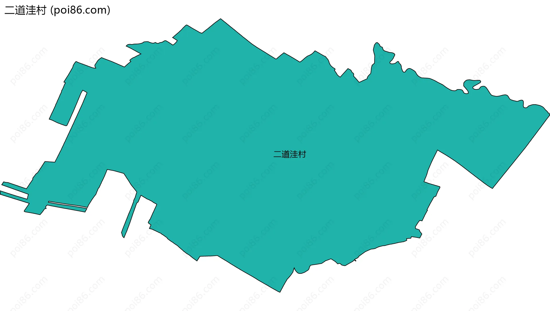 二道洼村边界地图