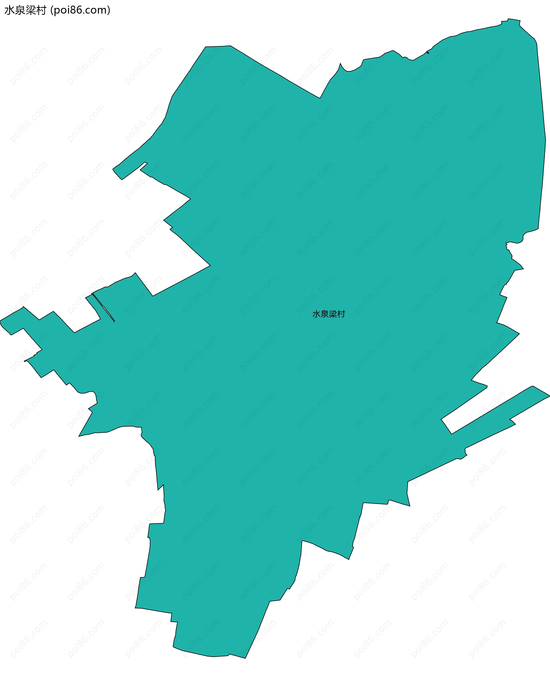 水泉梁村边界地图