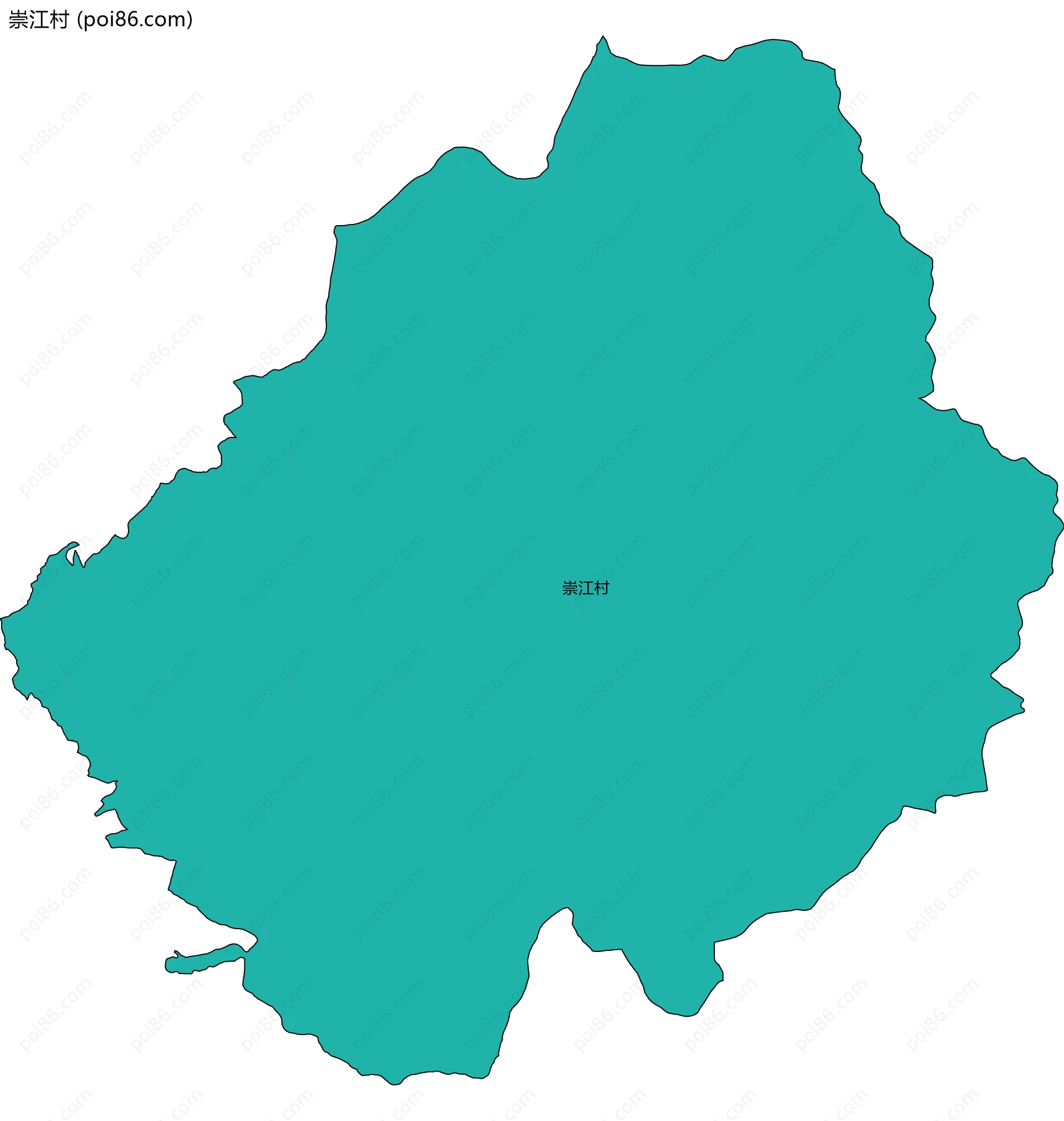 崇江村边界地图