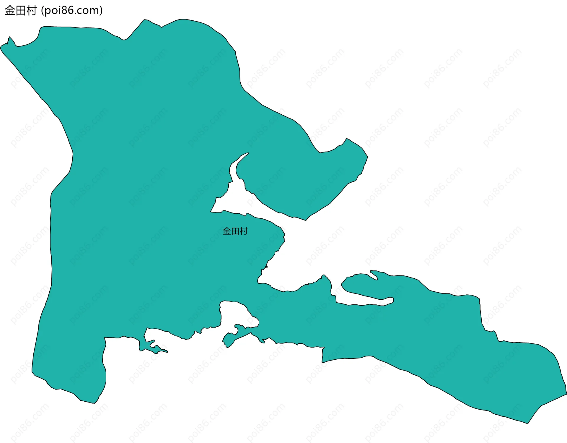 金田村边界地图