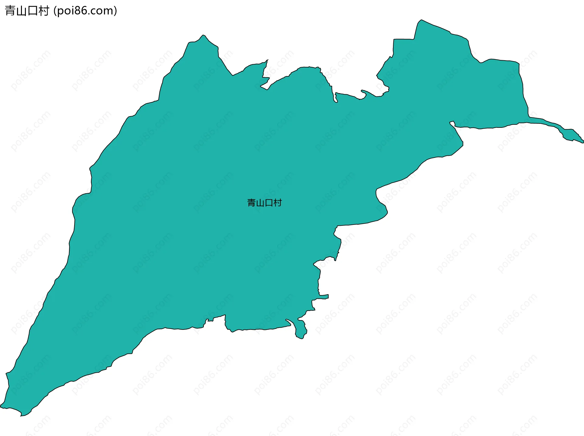 青山口村边界地图