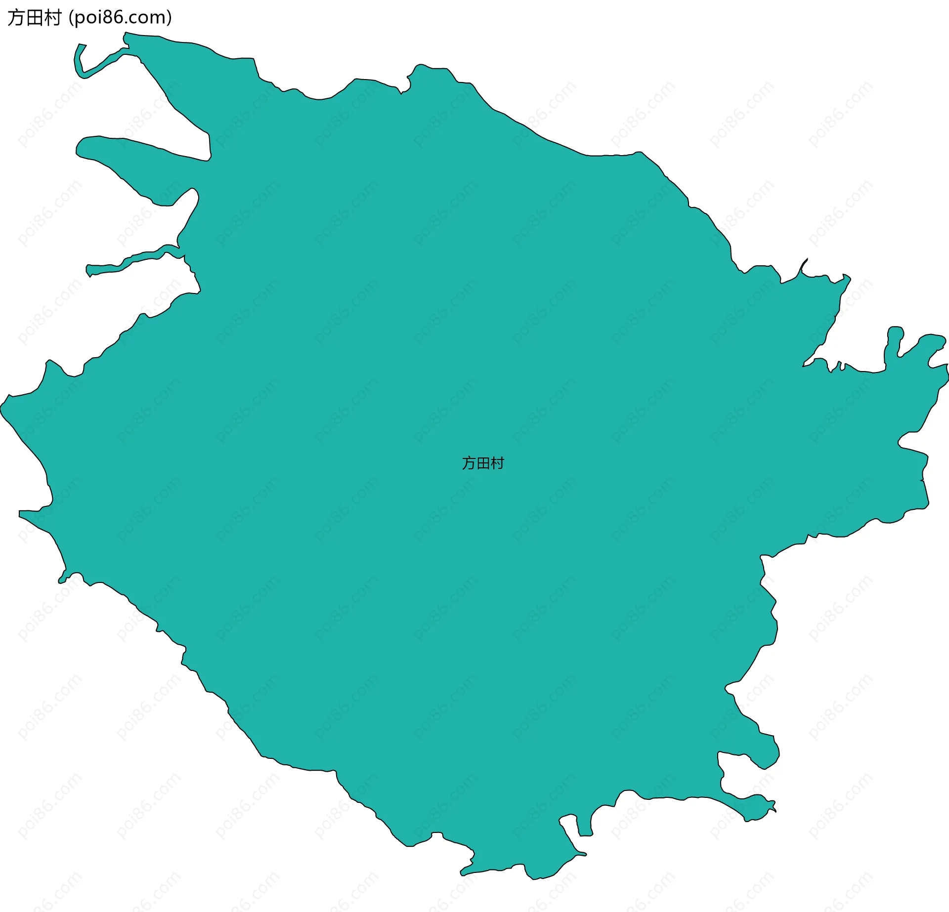方田村边界地图