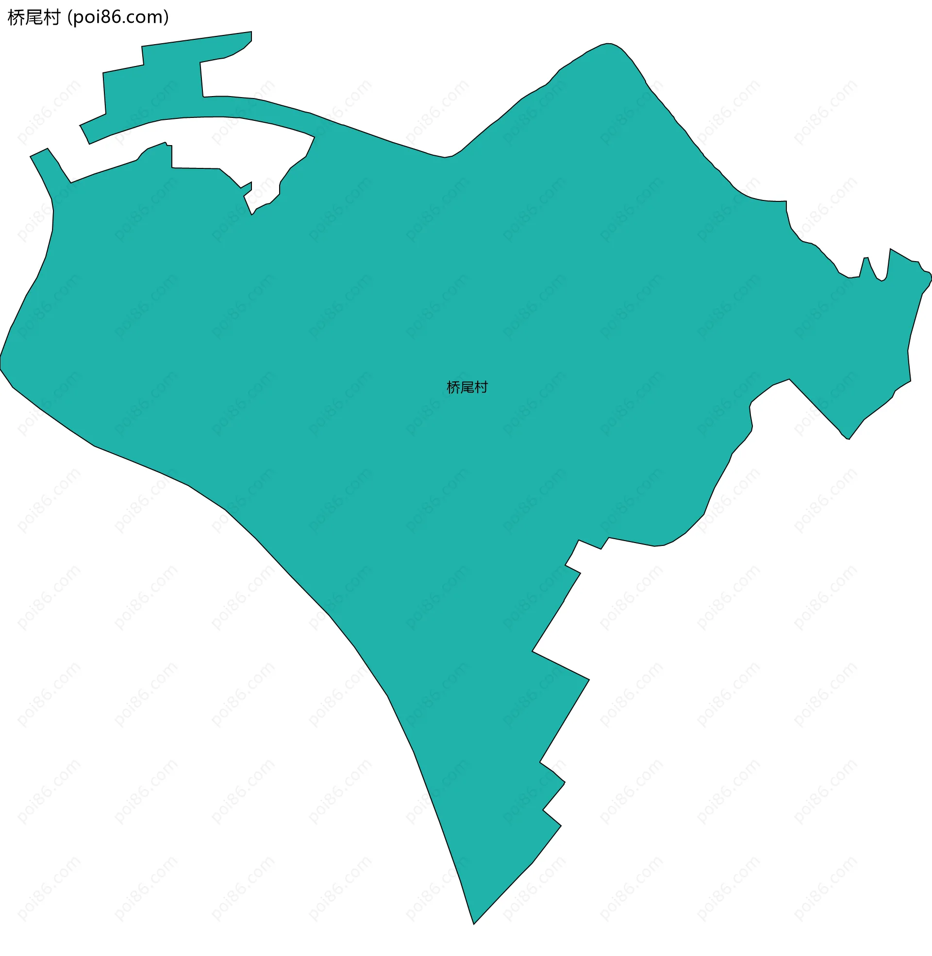 桥尾村边界地图