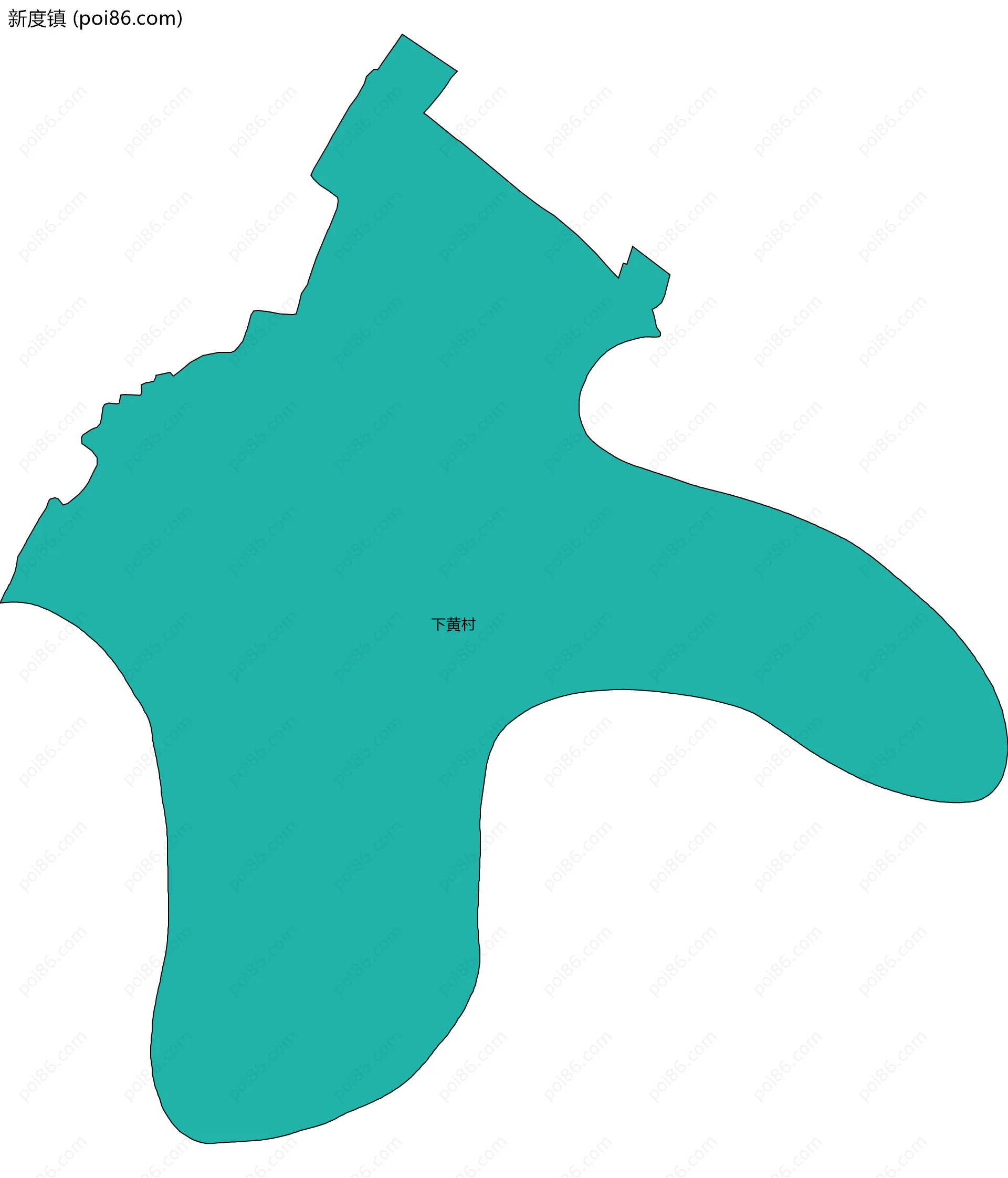 新度镇边界地图(五级行政区划)