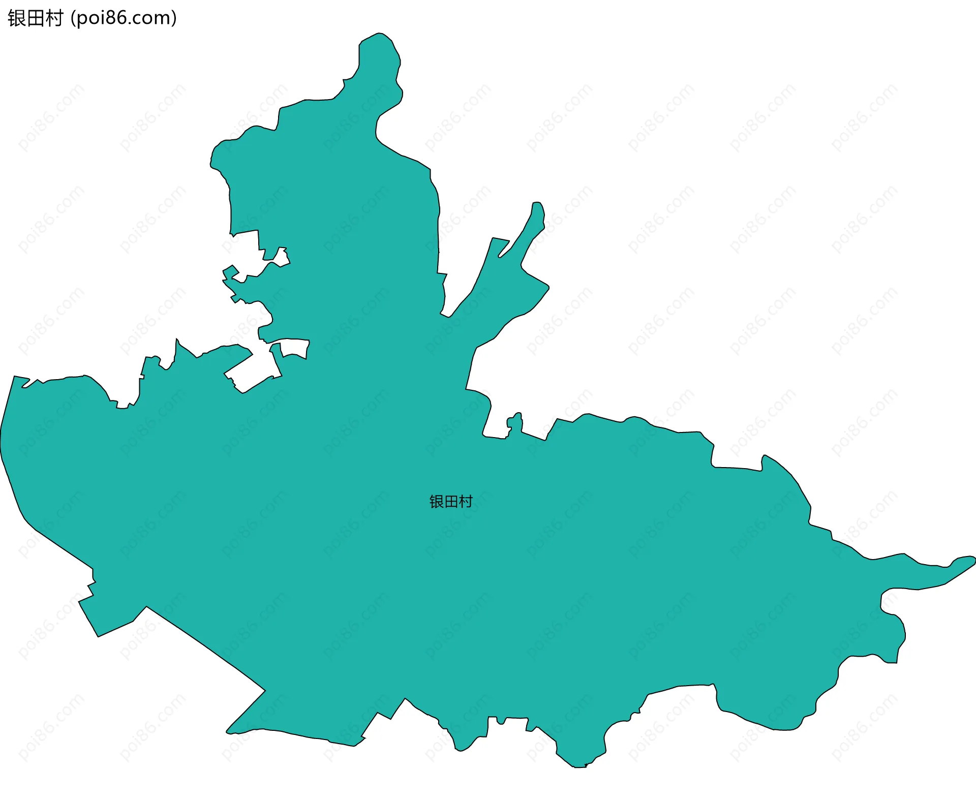 银田村边界地图