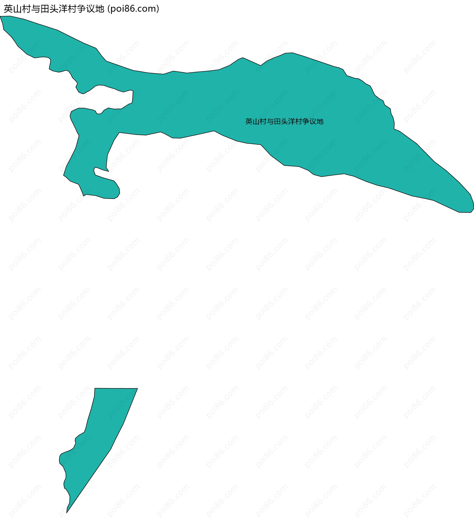 英山村与田头洋村争议地边界地图