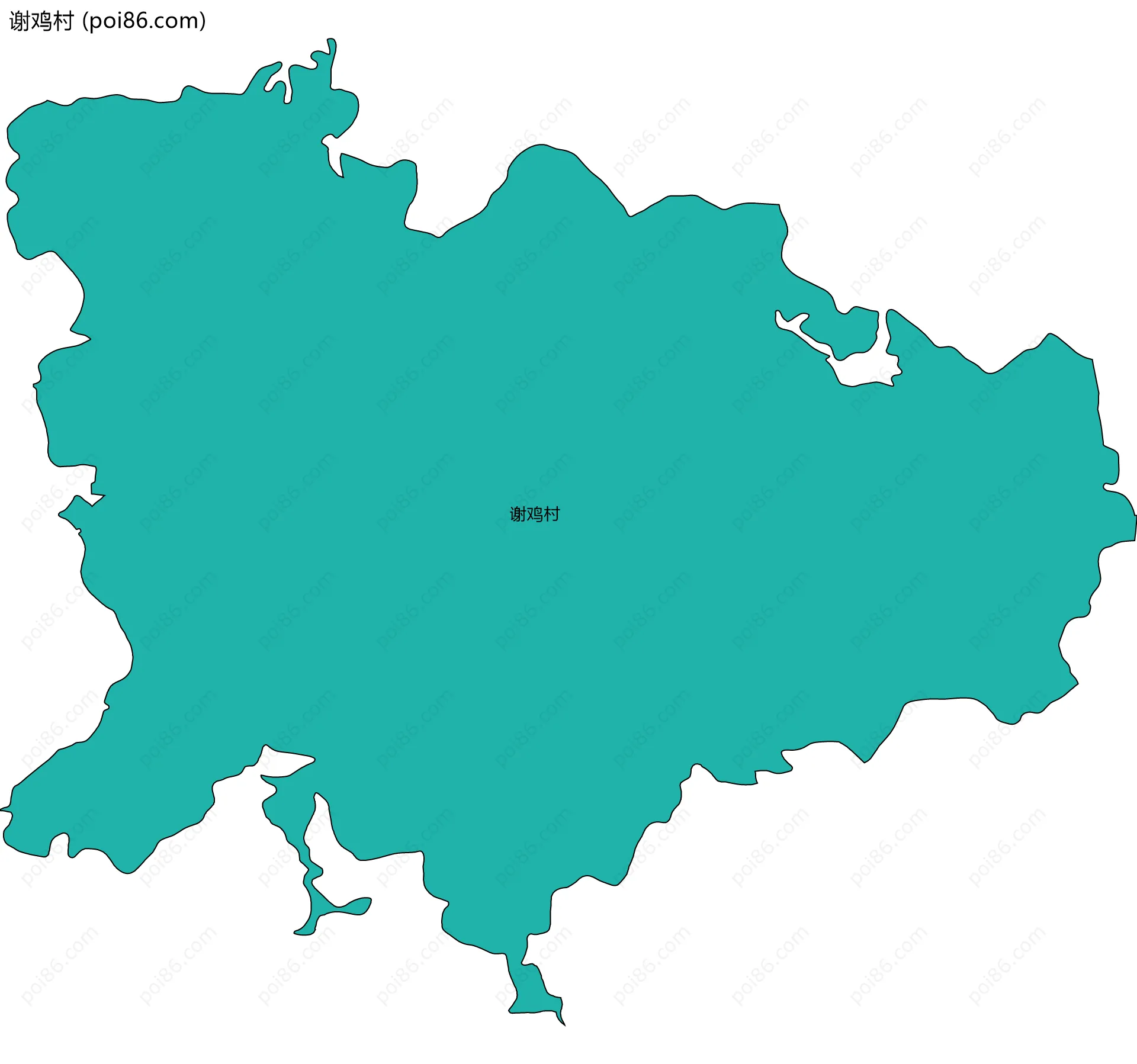 谢鸡村边界地图