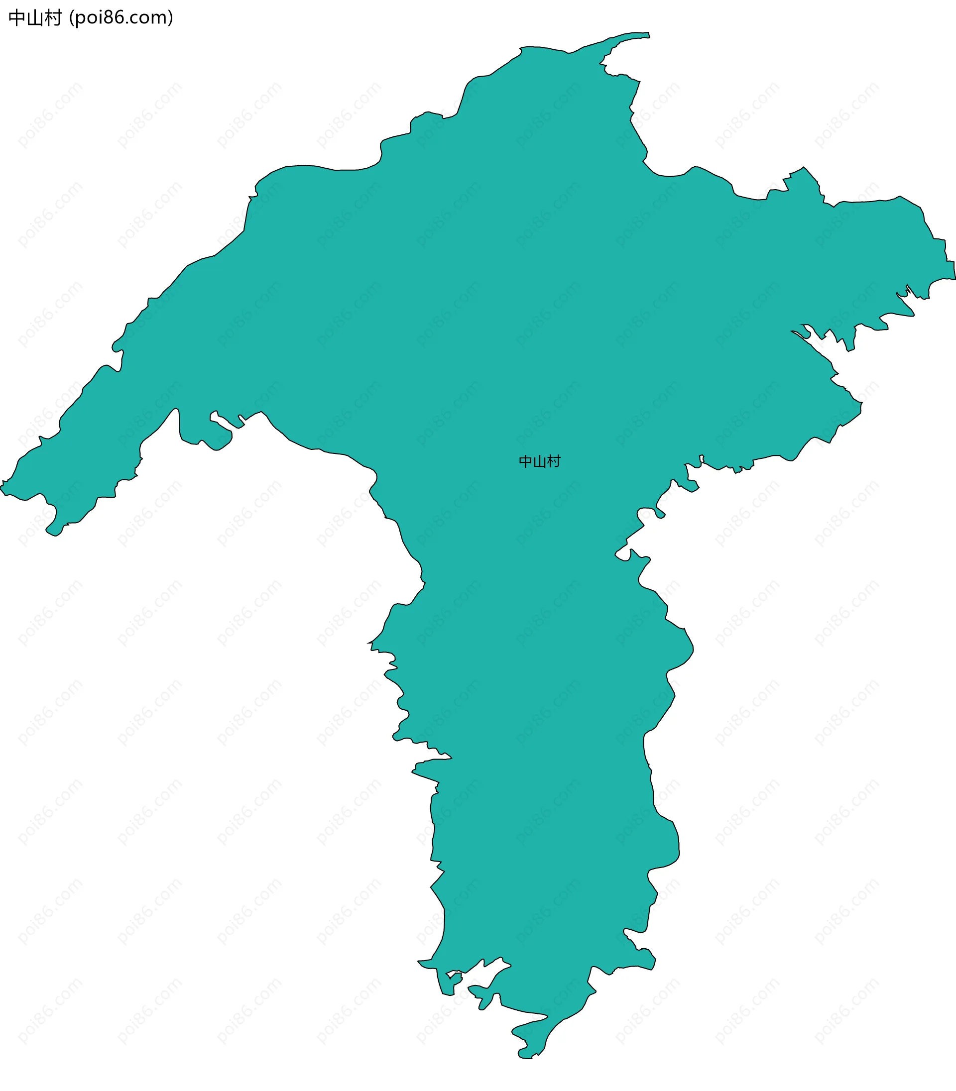 中山村边界地图