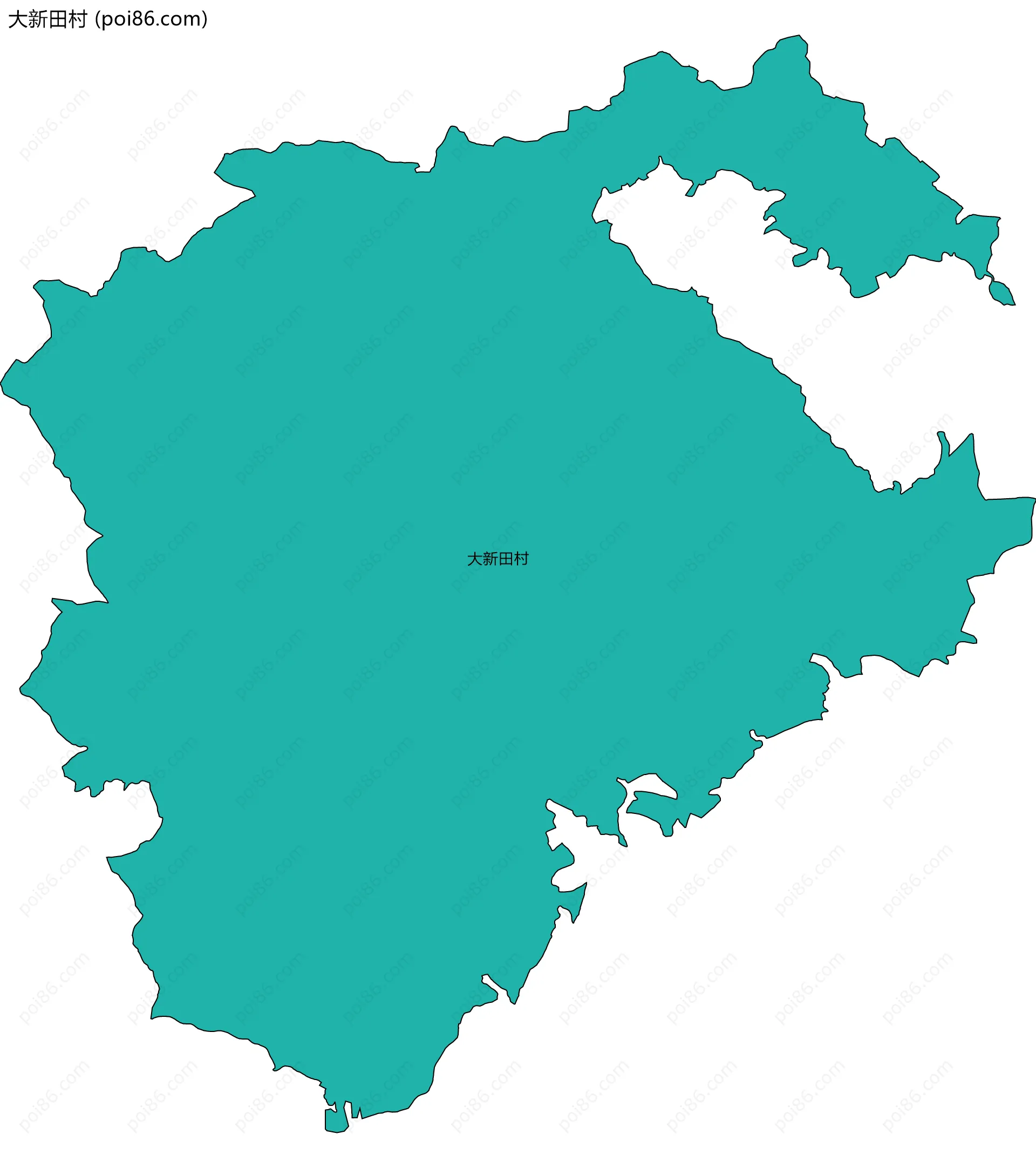 大新田村边界地图
