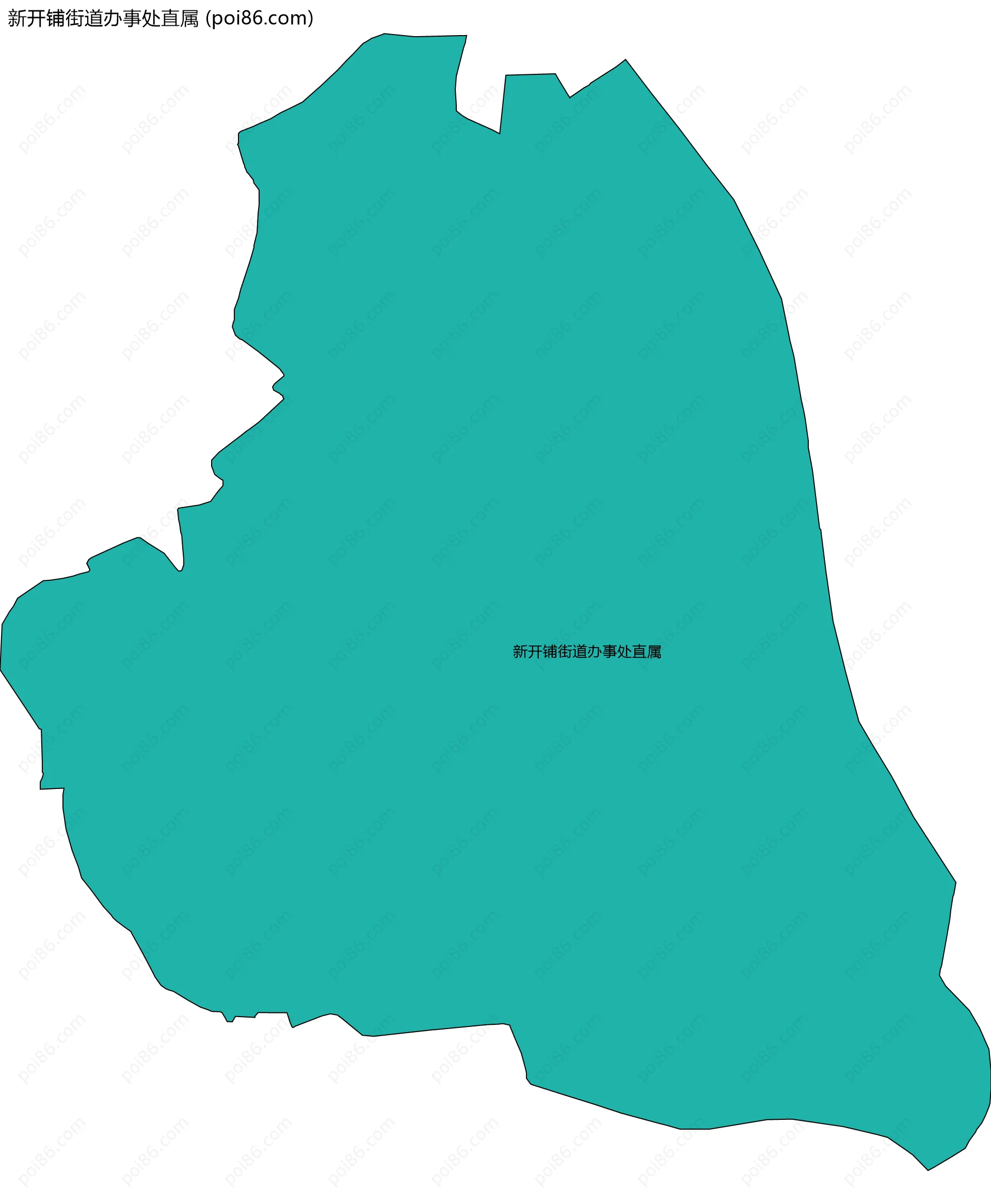 新开铺街道办事处直属边界地图