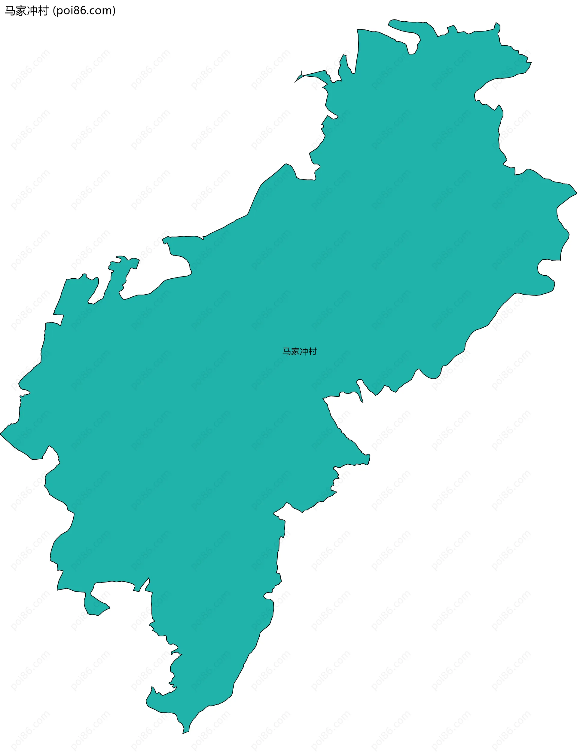 马家冲村边界地图