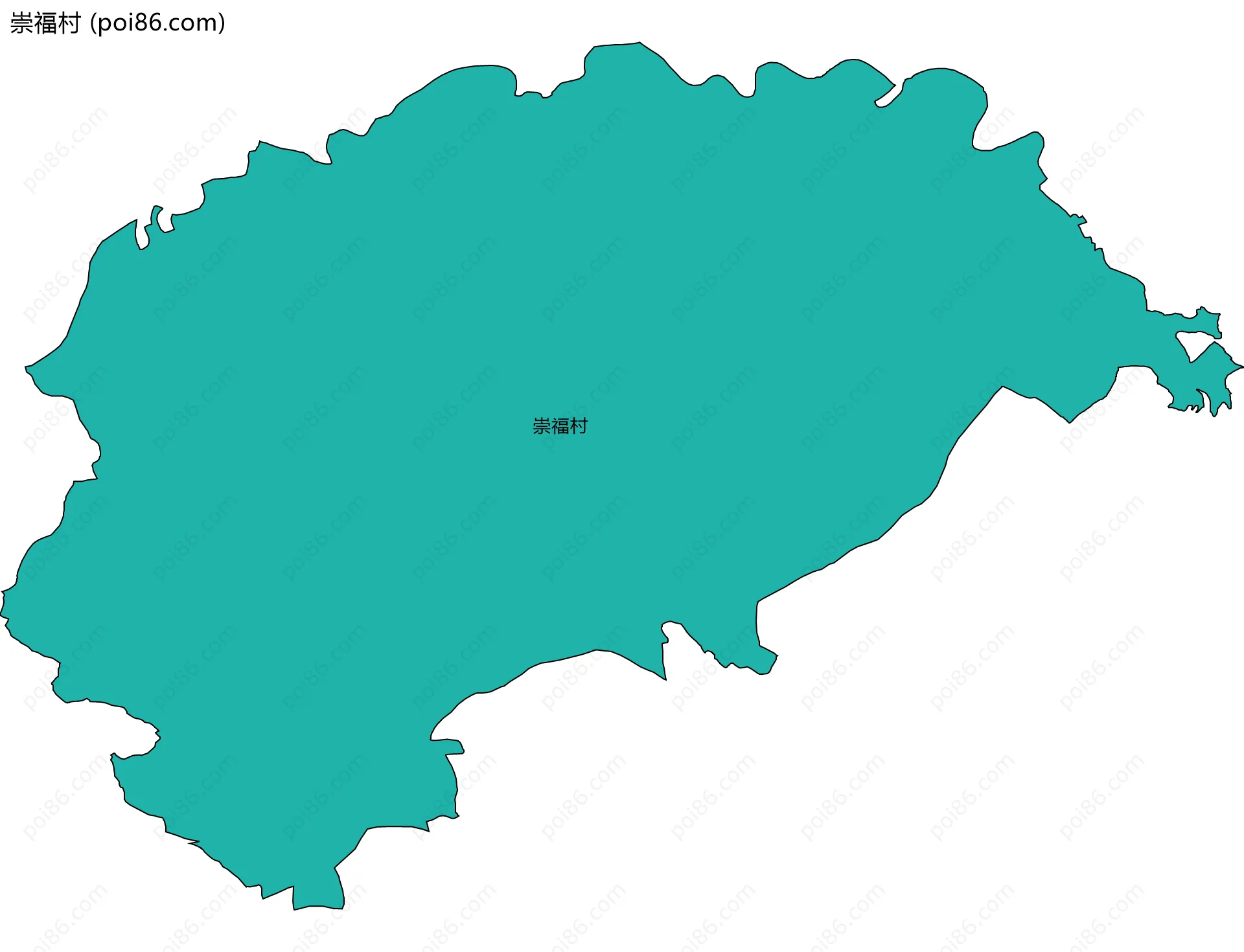 崇福村边界地图