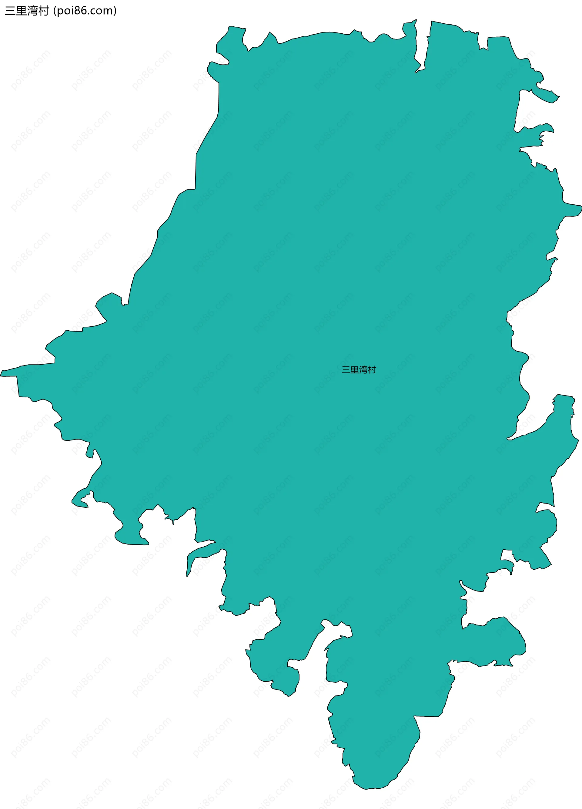 三里湾村边界地图