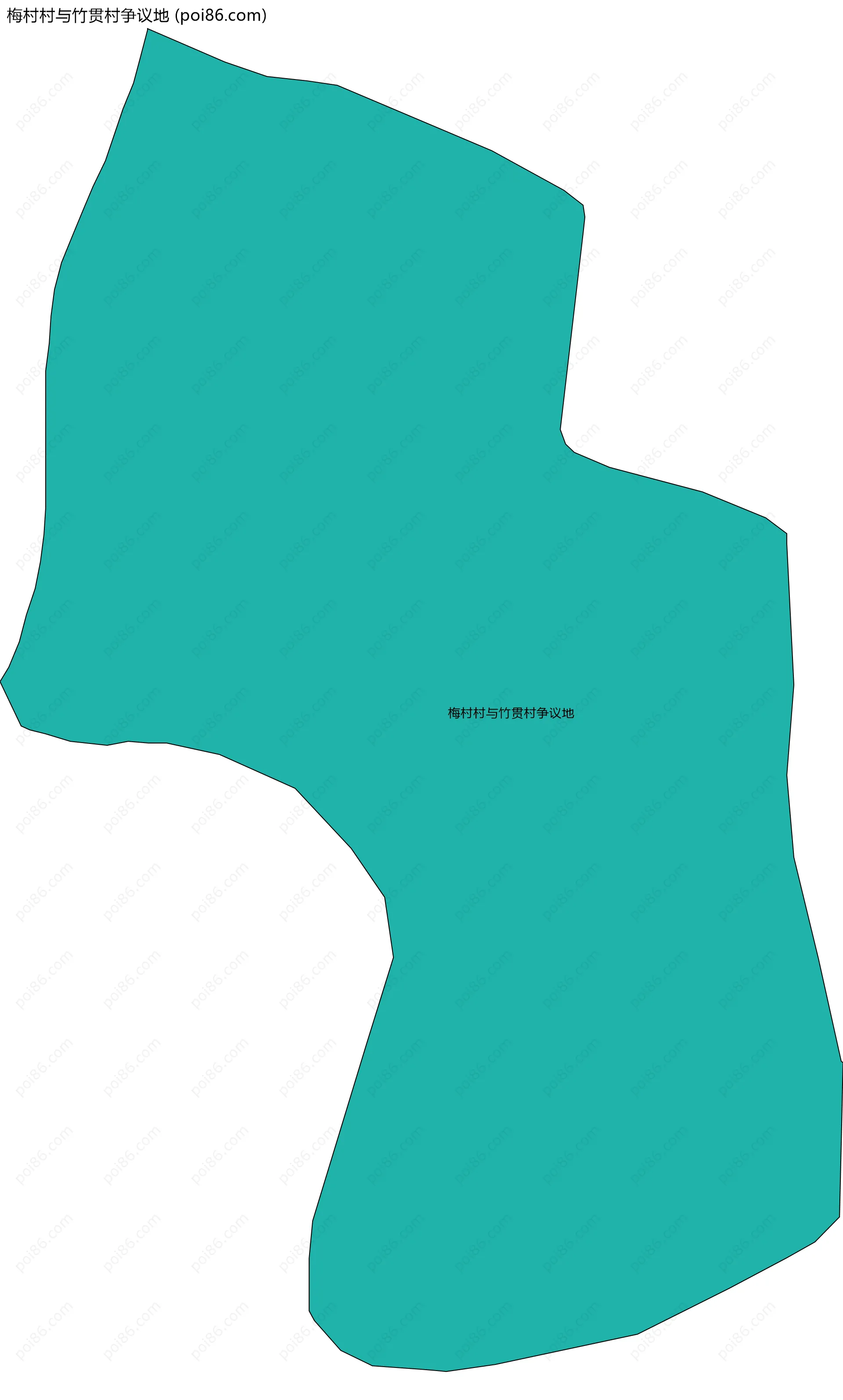 梅村村与竹贯村争议地边界地图