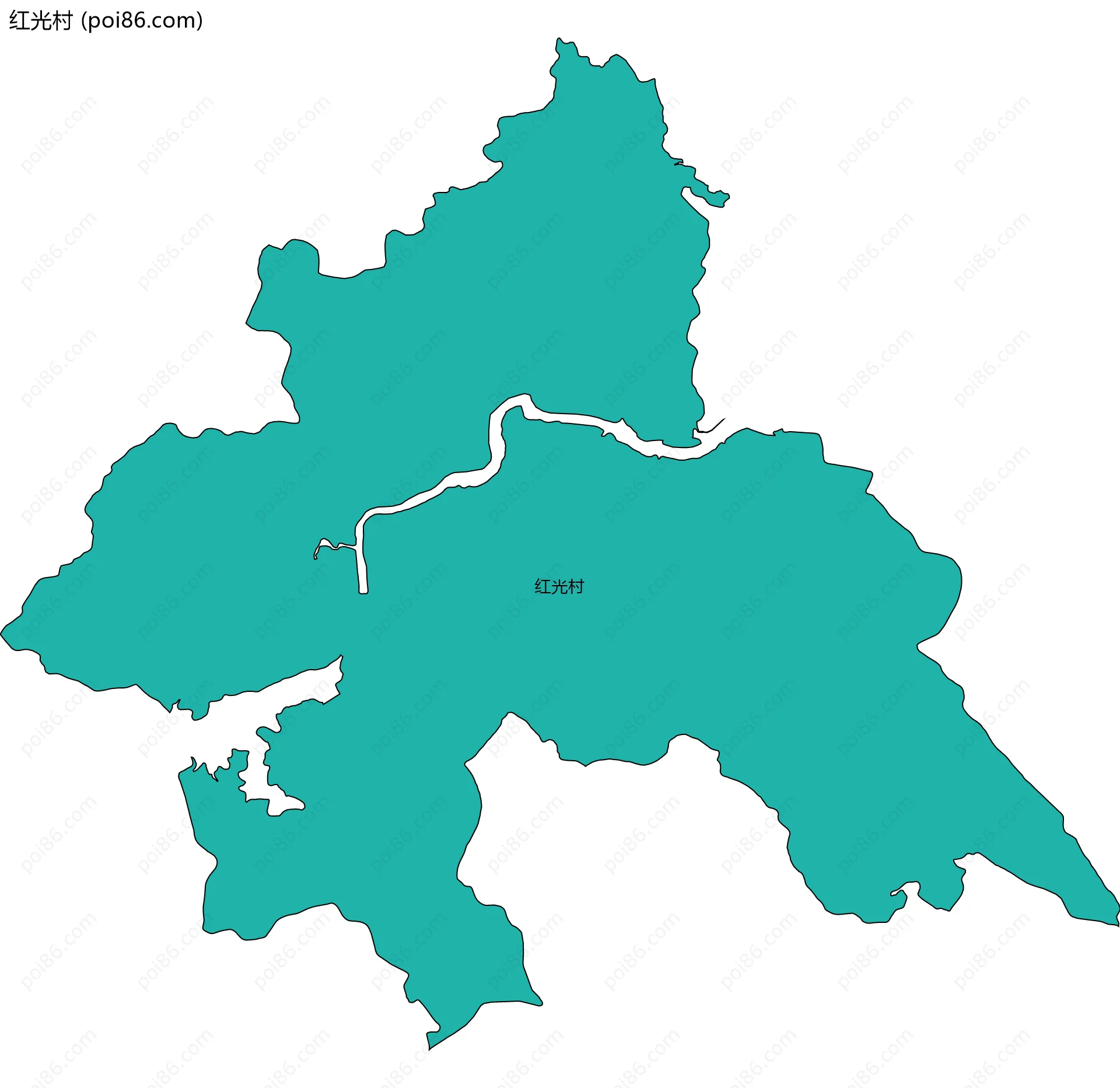 红光村边界地图