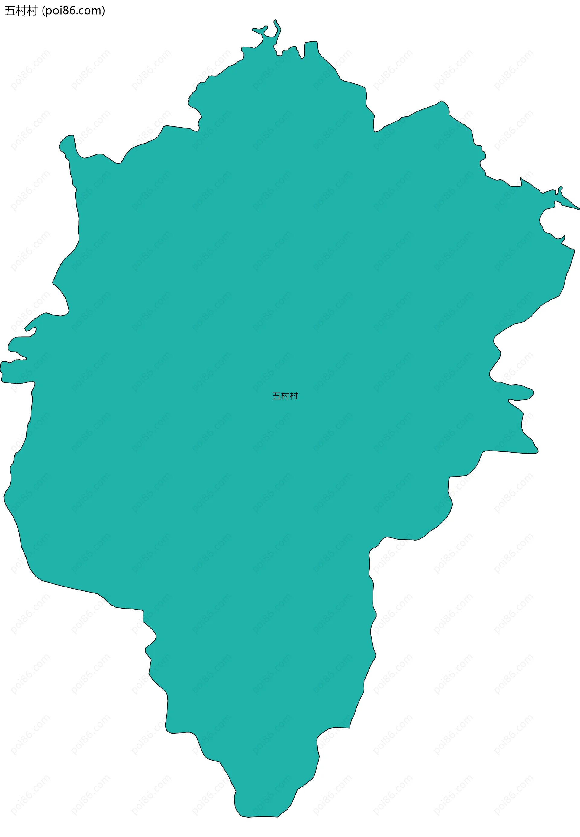 五村村边界地图