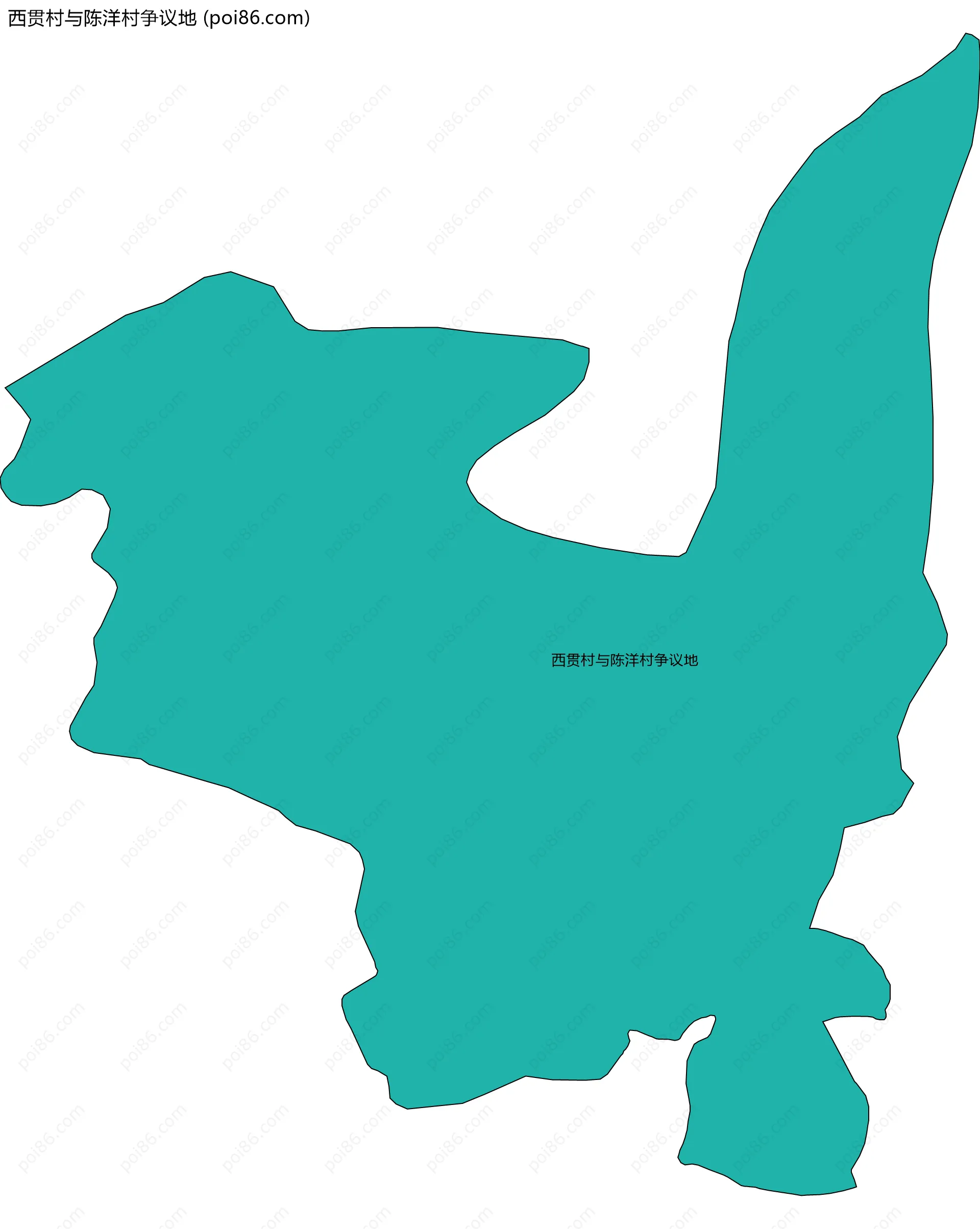 西贯村与陈洋村争议地边界地图