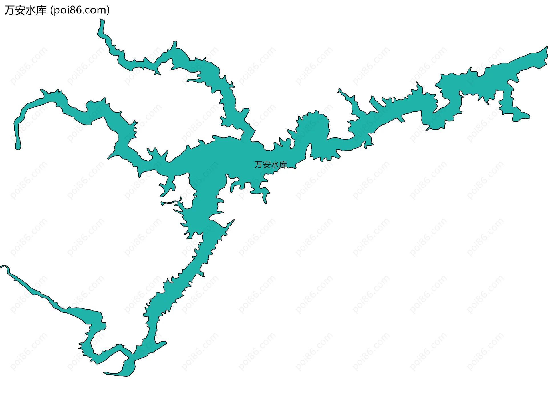 万安水库边界地图