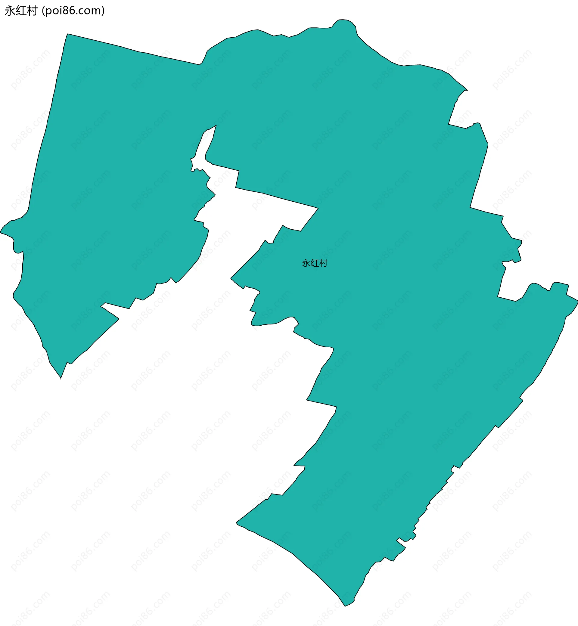 永红村边界地图