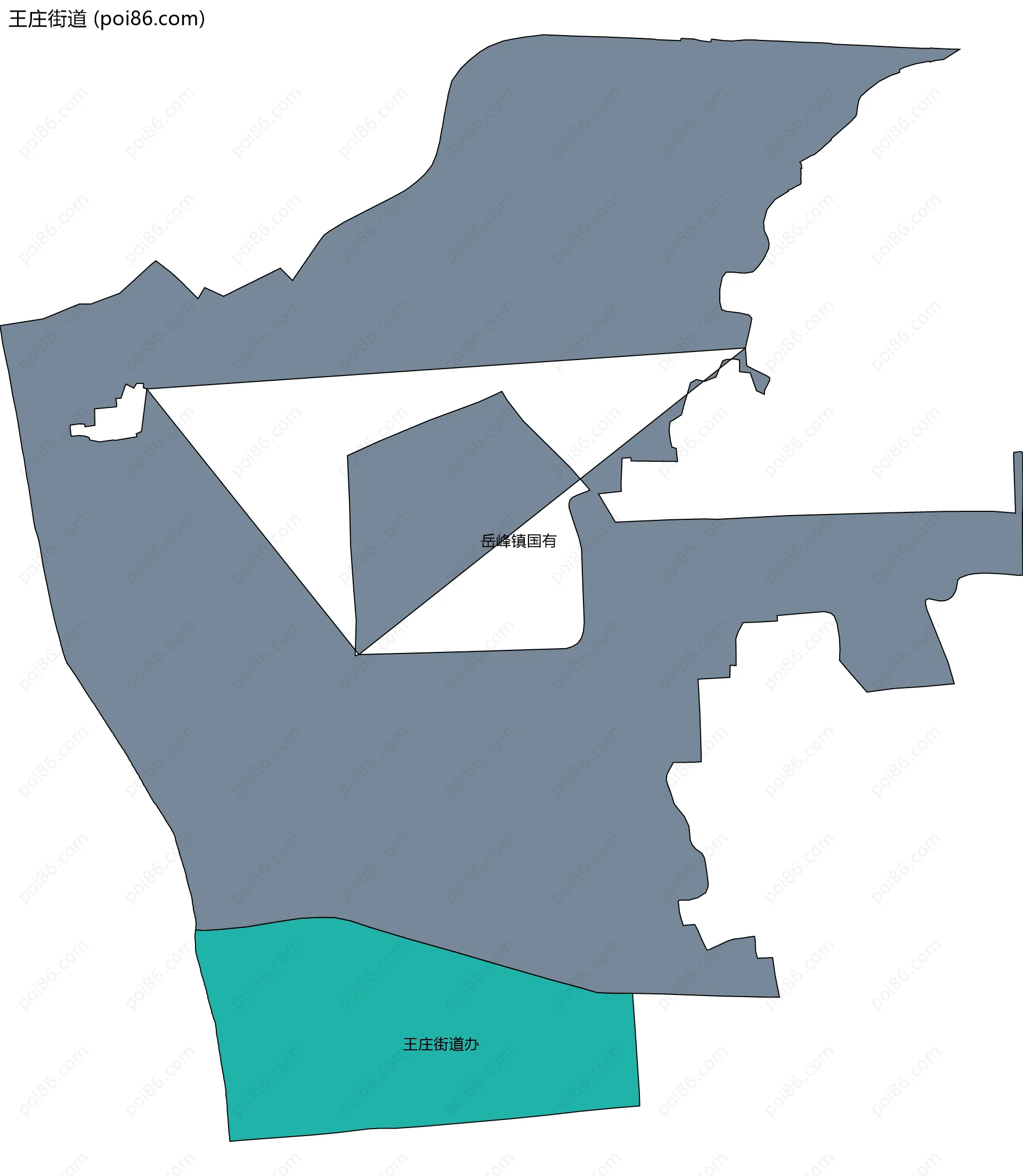 王庄街道边界地图(五级行政区划)