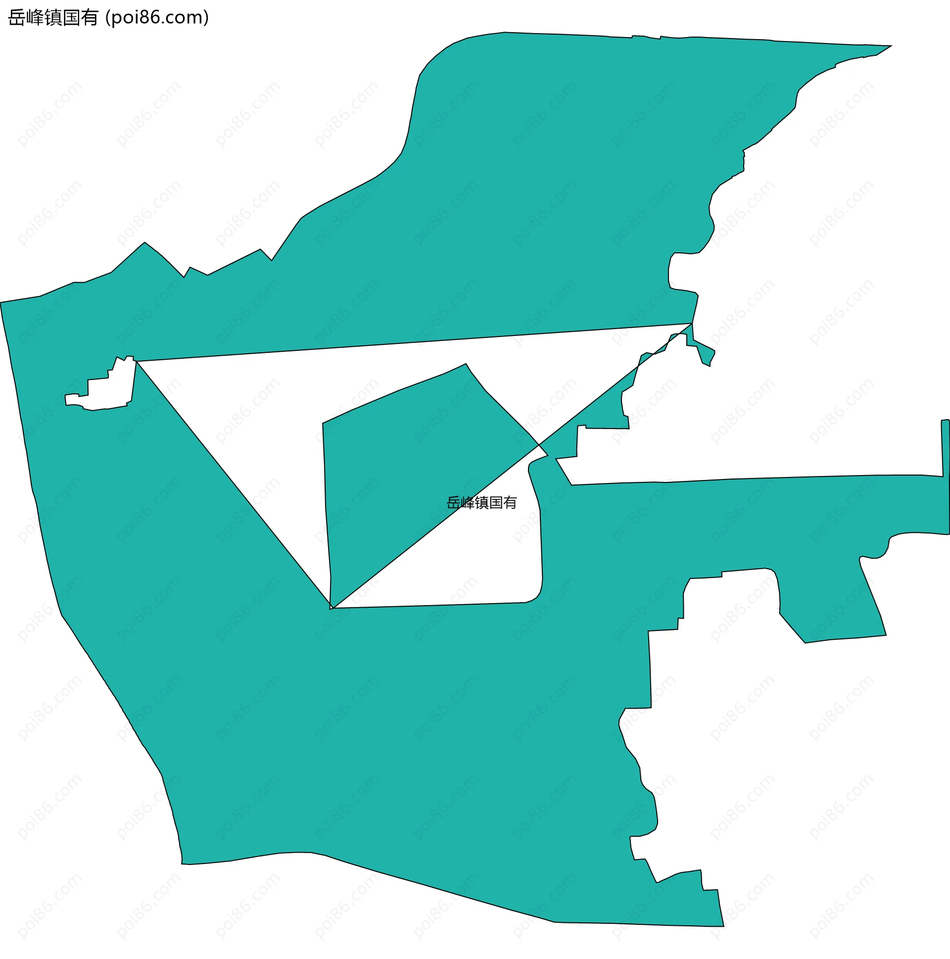 岳峰镇国有边界地图