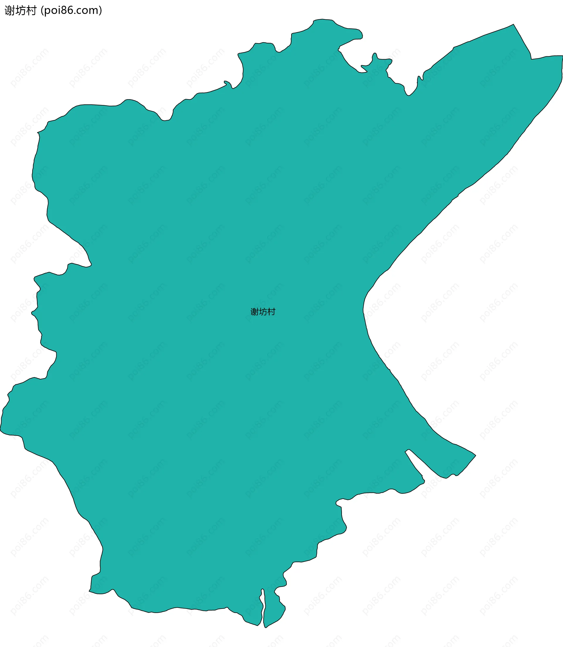 谢坊村边界地图