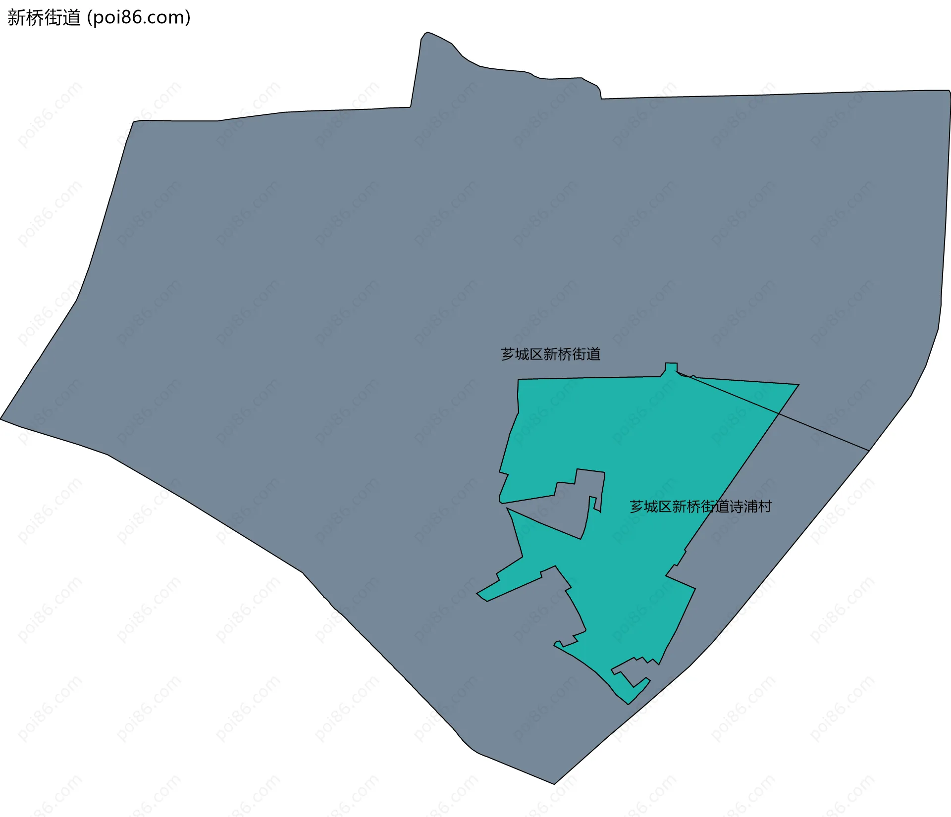 新桥街道边界地图(五级行政区划)