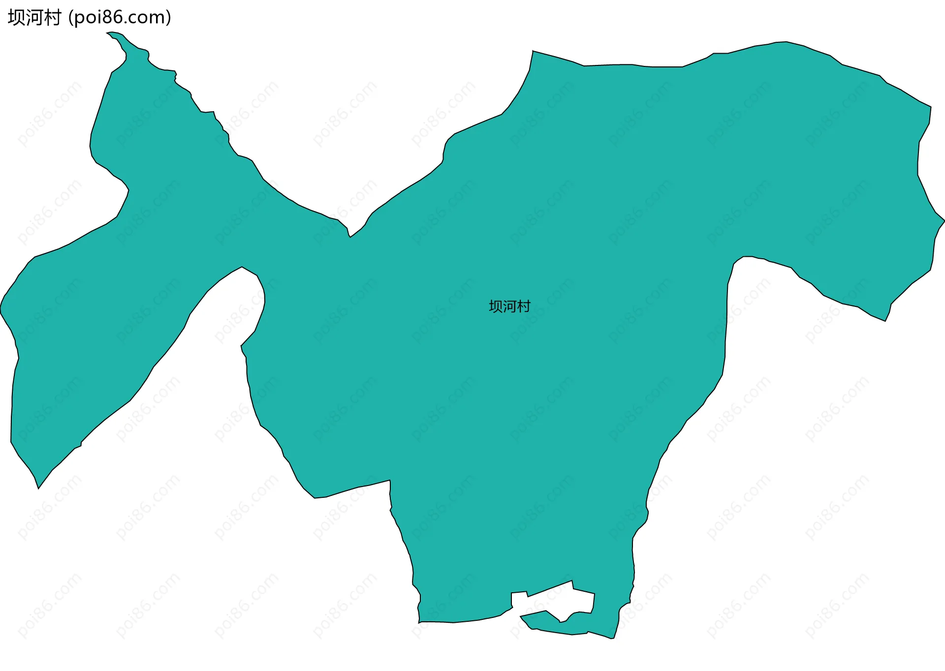 坝河村边界地图