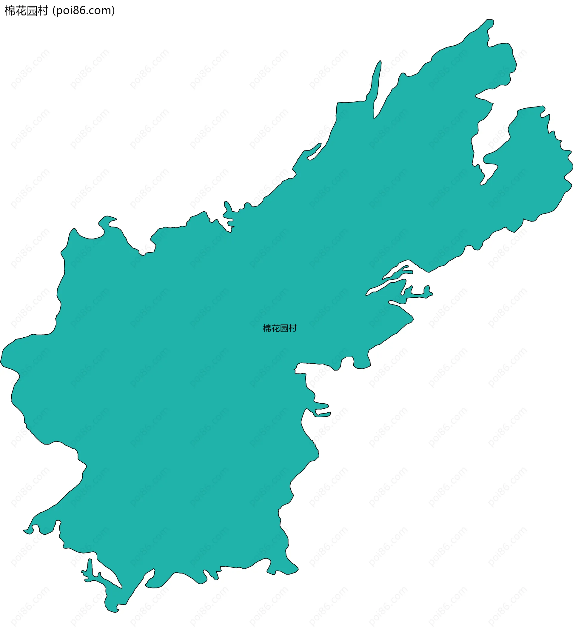 棉花园村边界地图