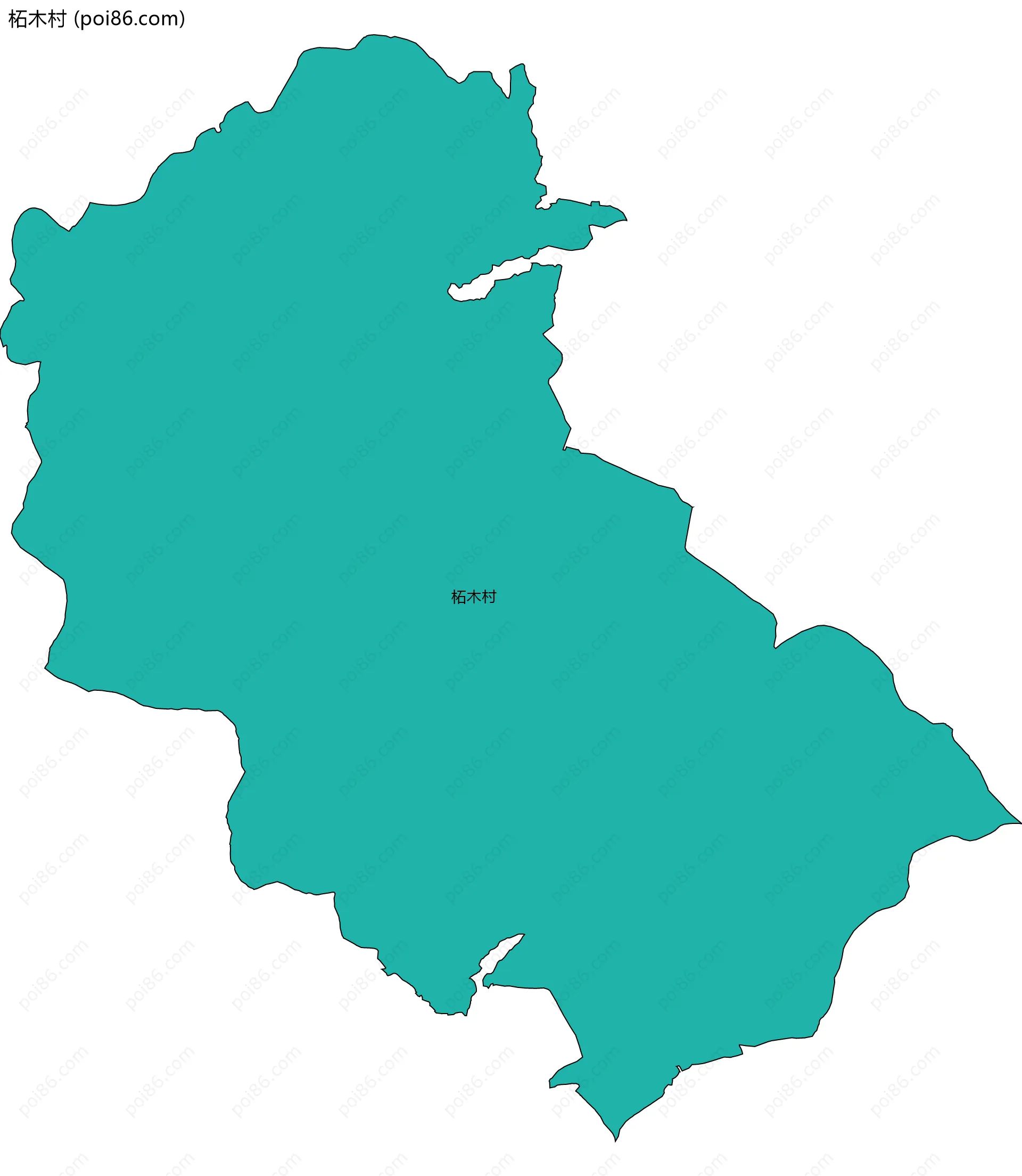 柘木村边界地图