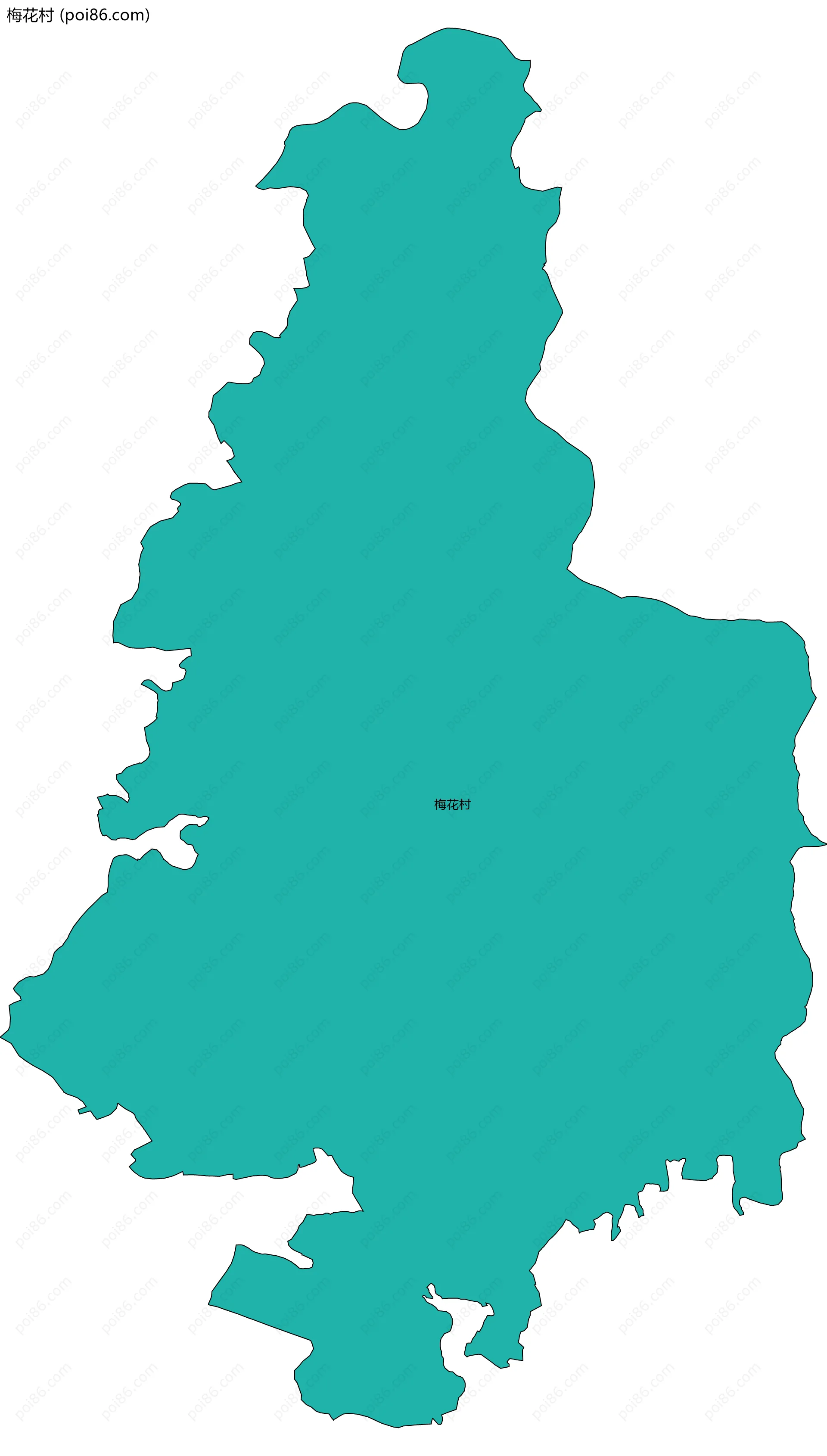 梅花村边界地图