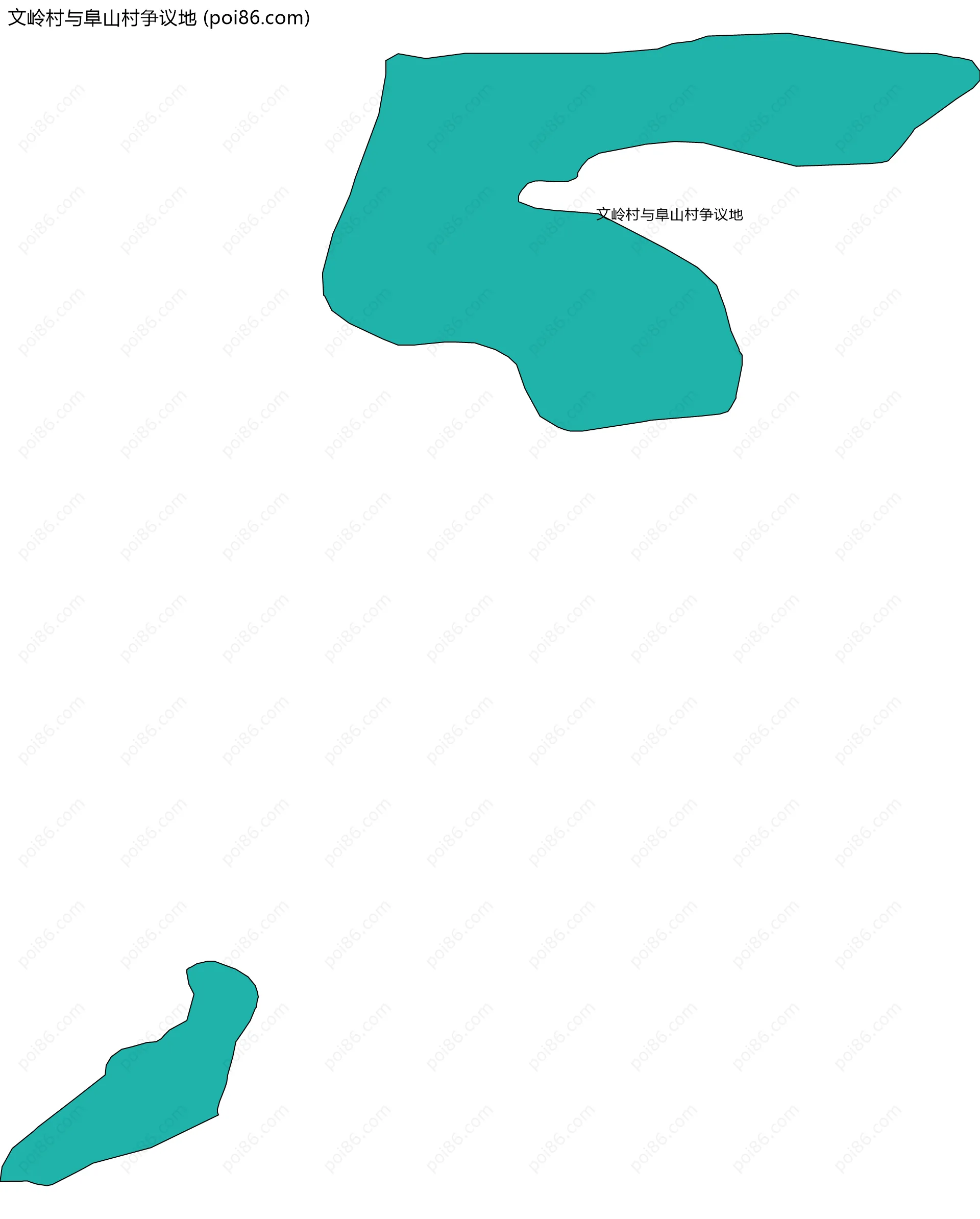 文岭村与阜山村争议地边界地图