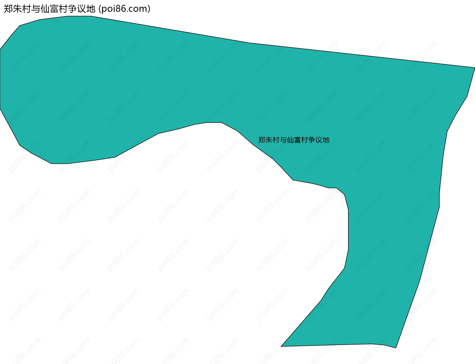 郑朱村与仙富村争议地边界地图