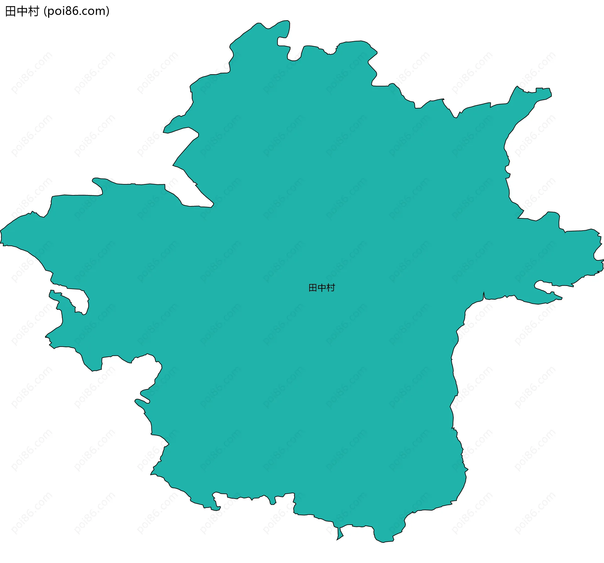 田中村边界地图