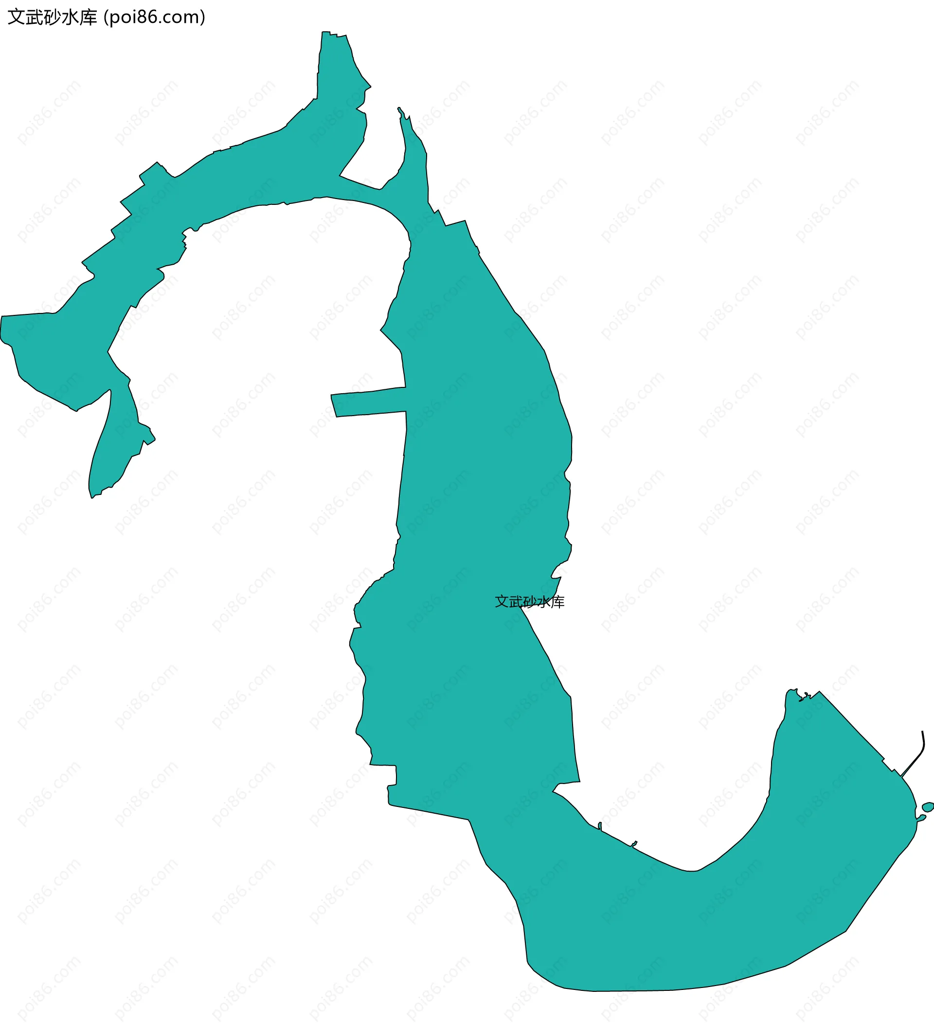 文武砂水库边界地图