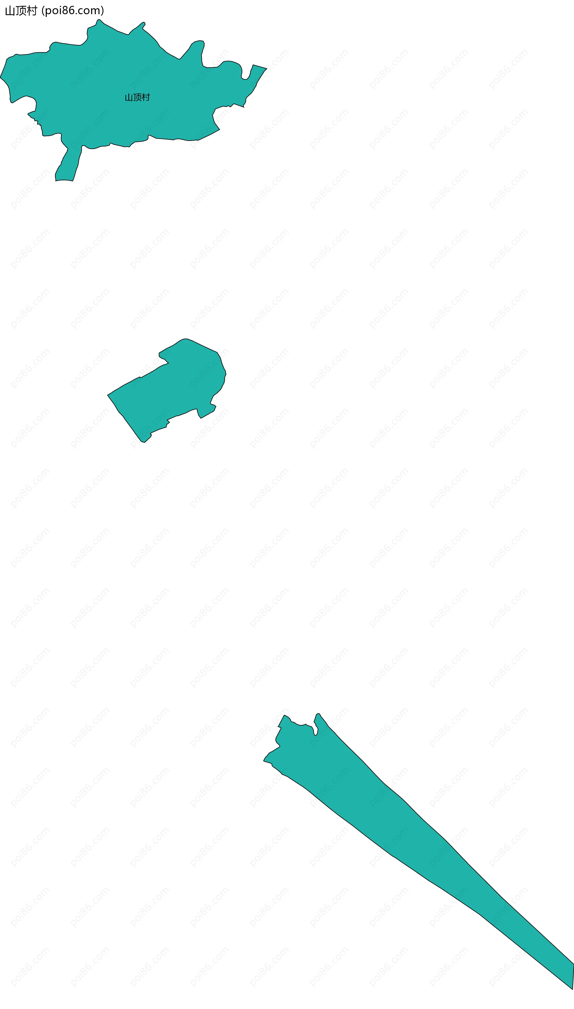 山顶村边界地图