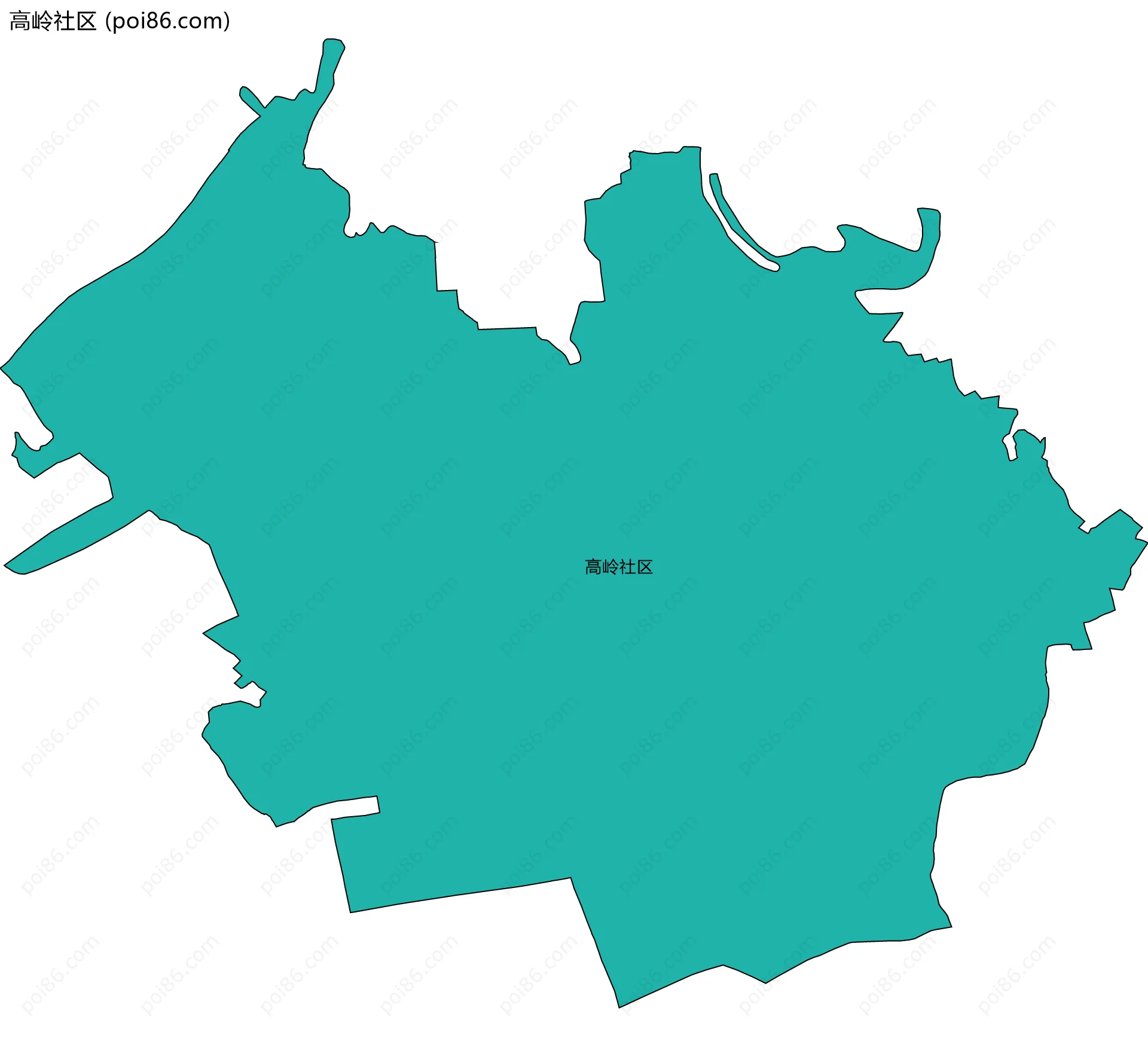 高岭社区边界地图