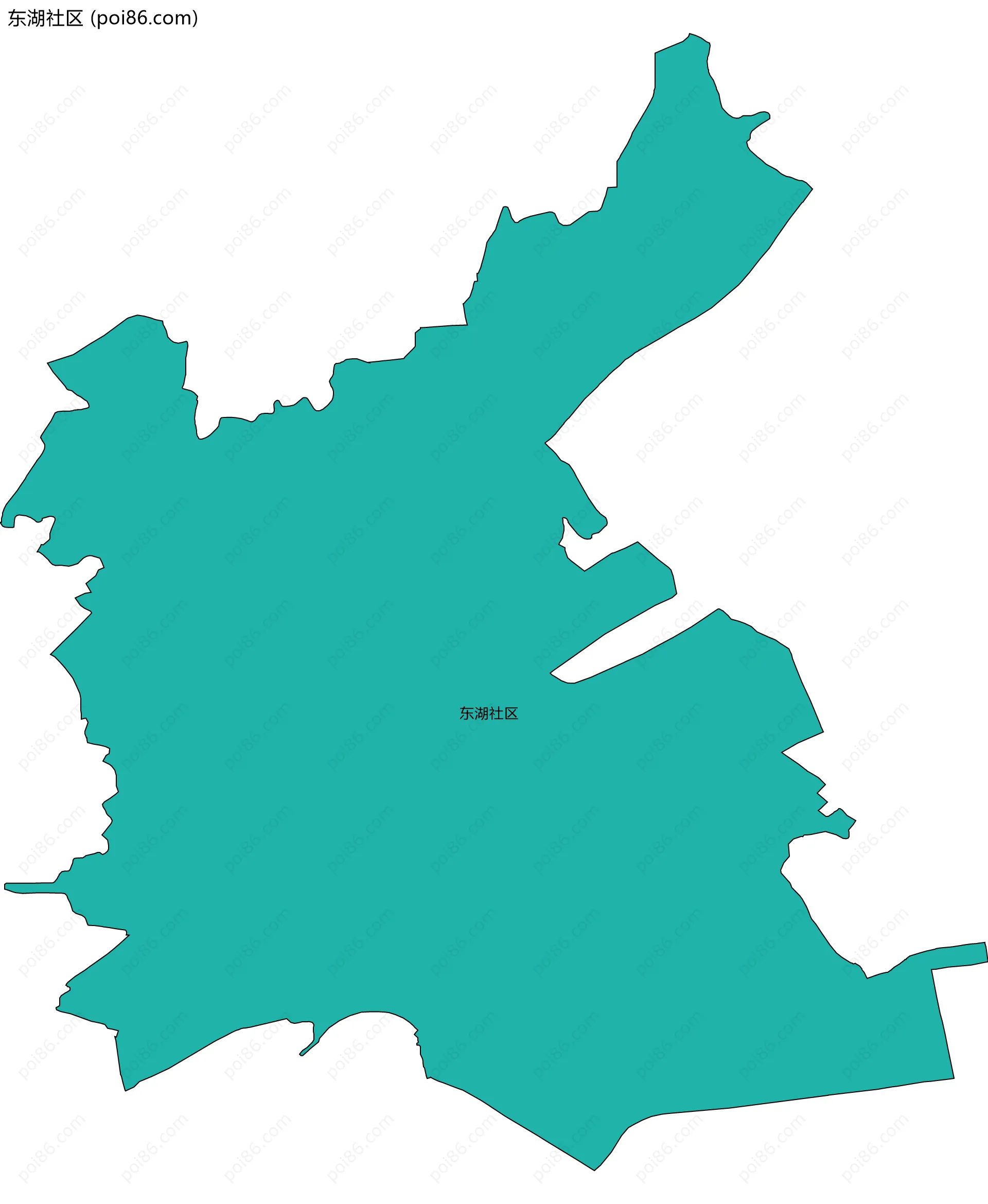 东湖社区边界地图