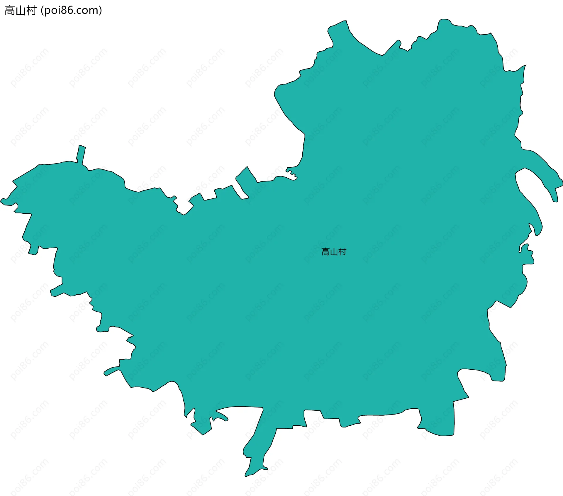 高山村边界地图