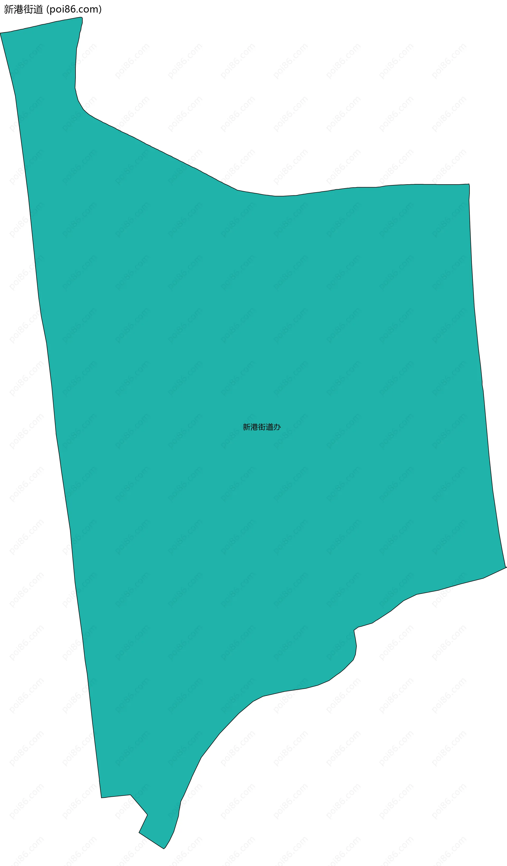 新港街道边界地图(五级行政区划)