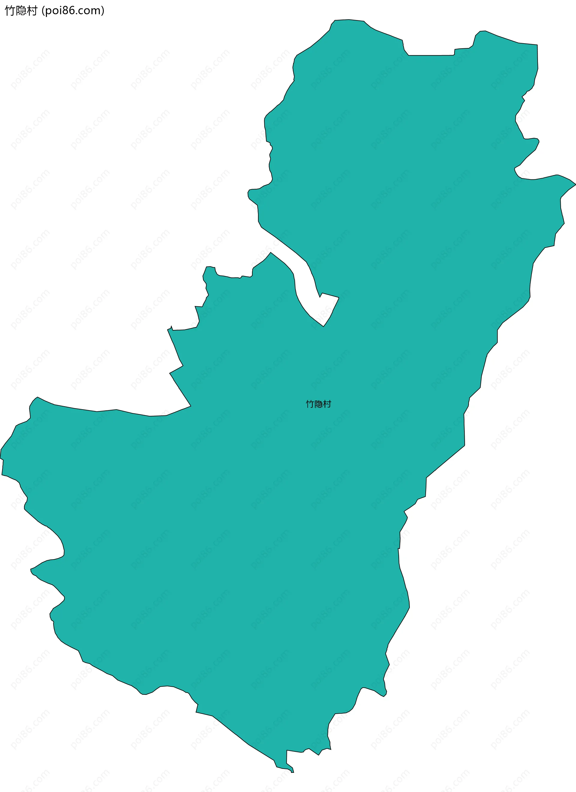竹隐村边界地图