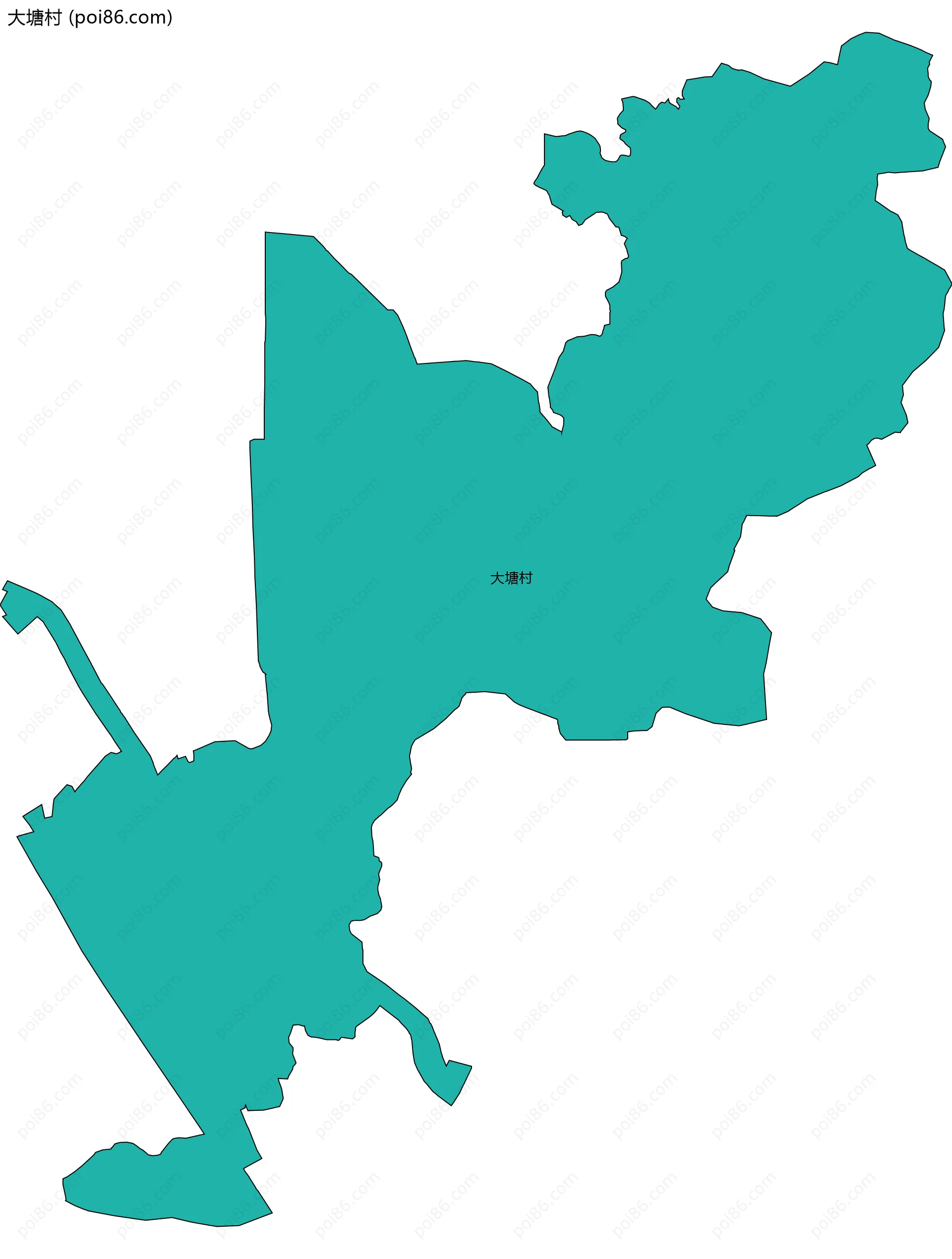 大塘村边界地图