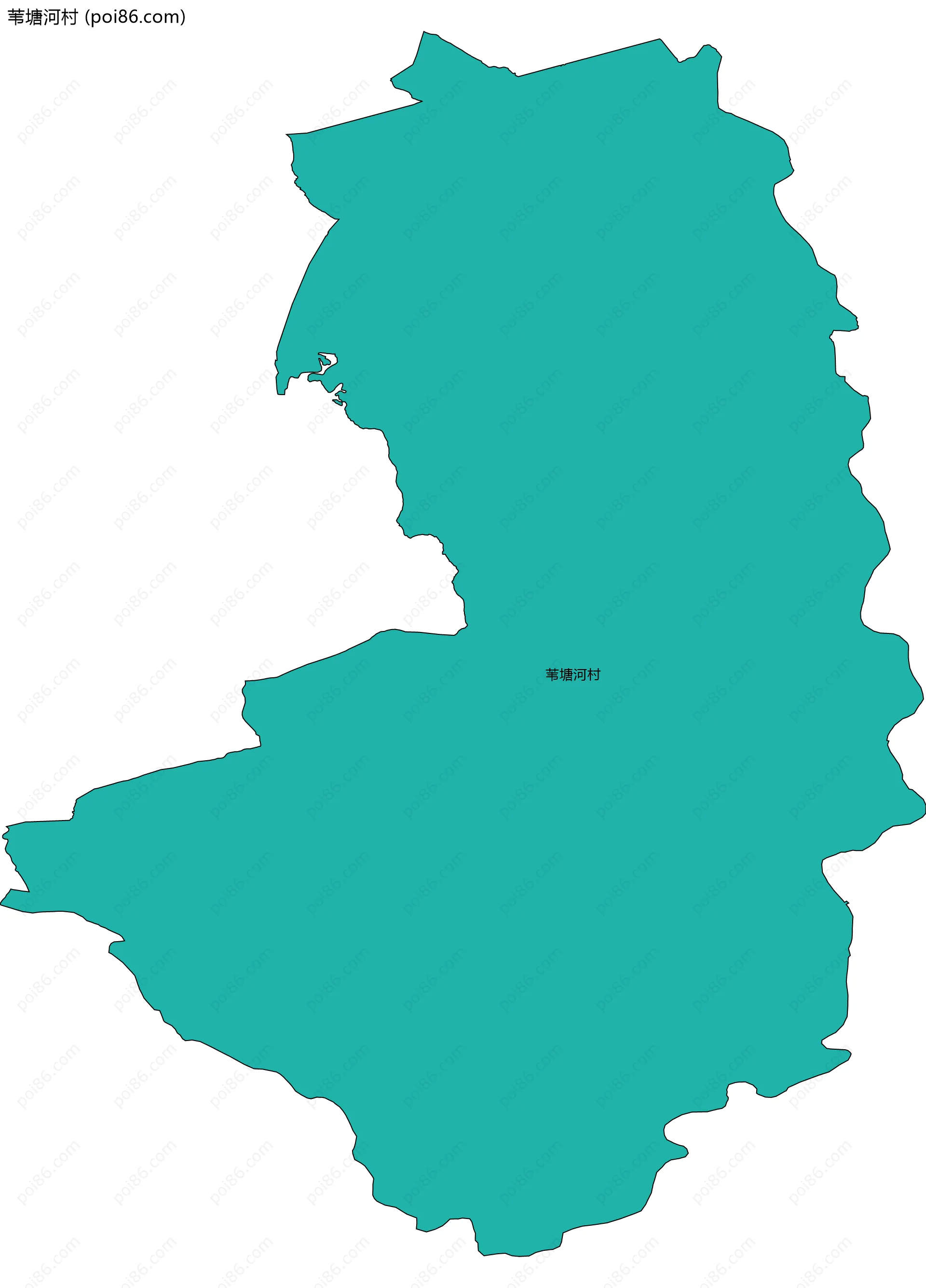 苇塘河村边界地图