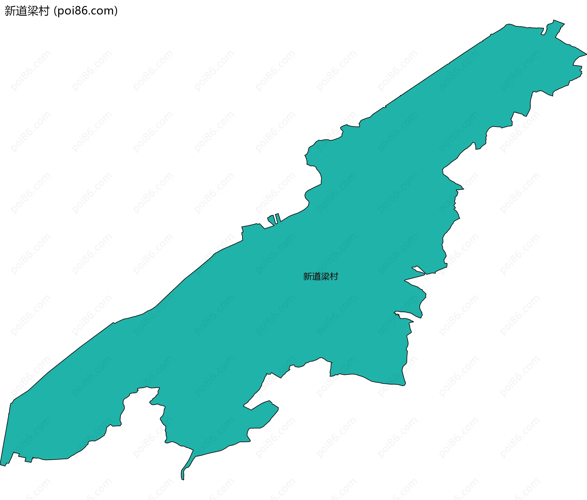 新道梁村边界地图