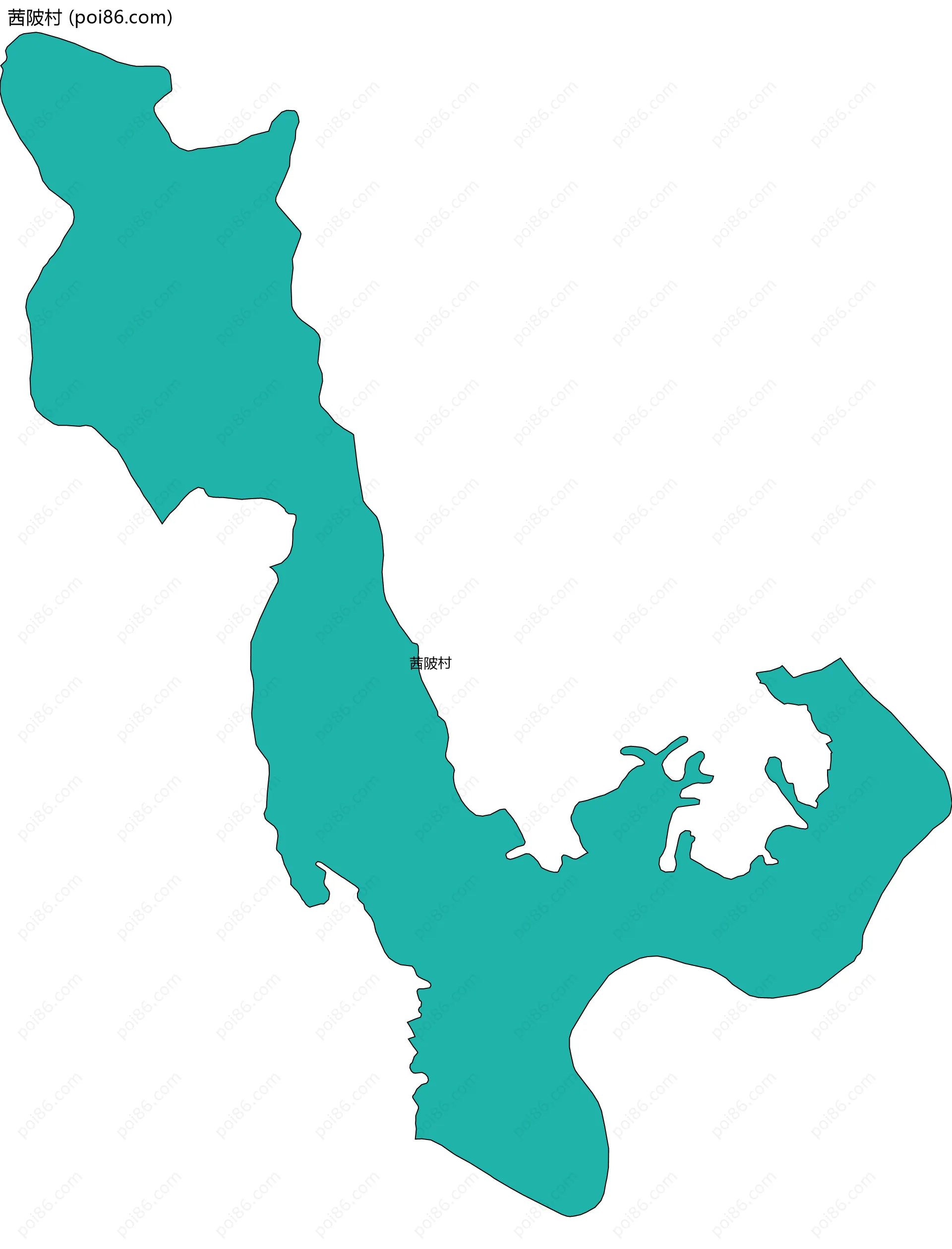 茜陂村边界地图