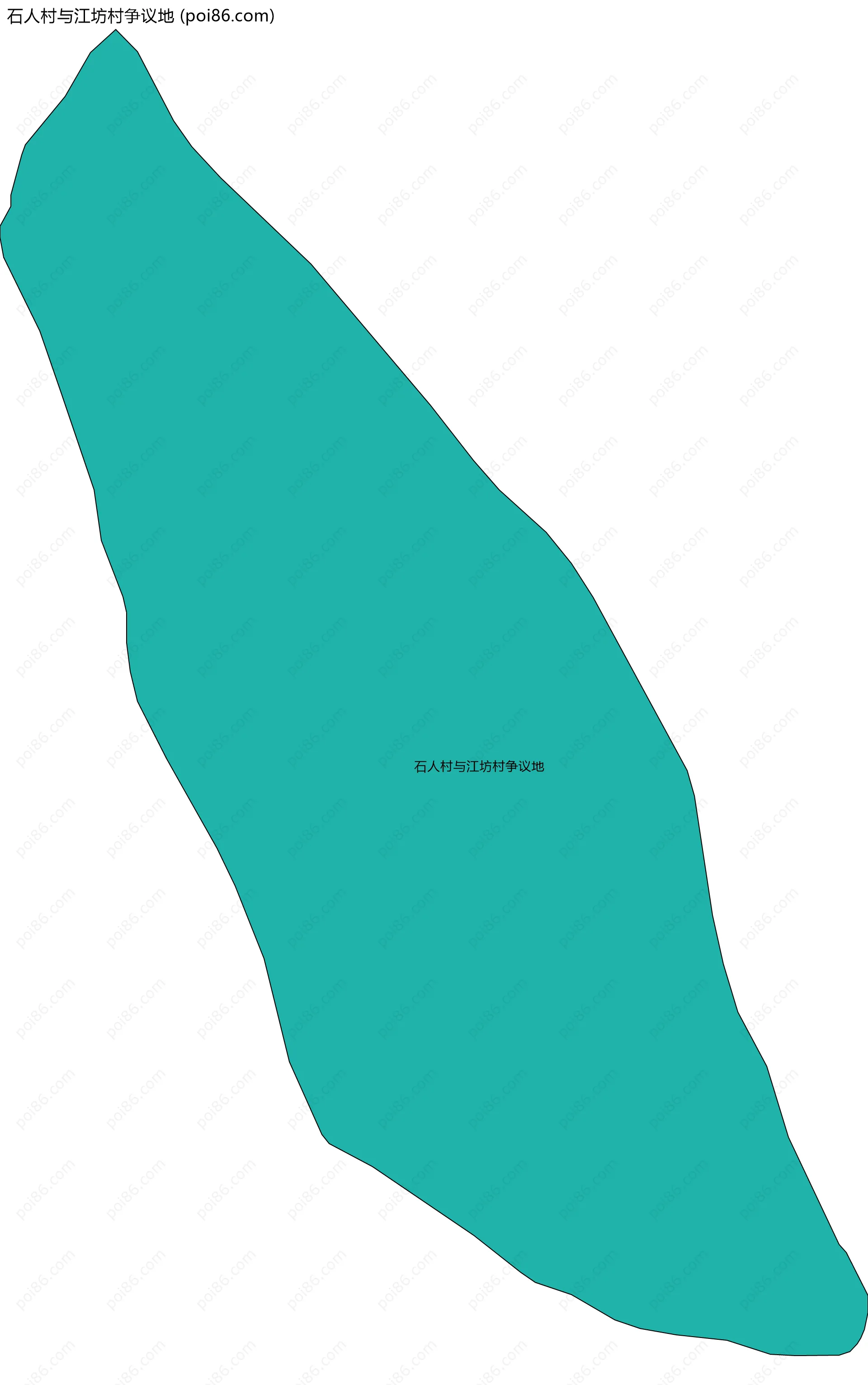 石人村与江坊村争议地边界地图