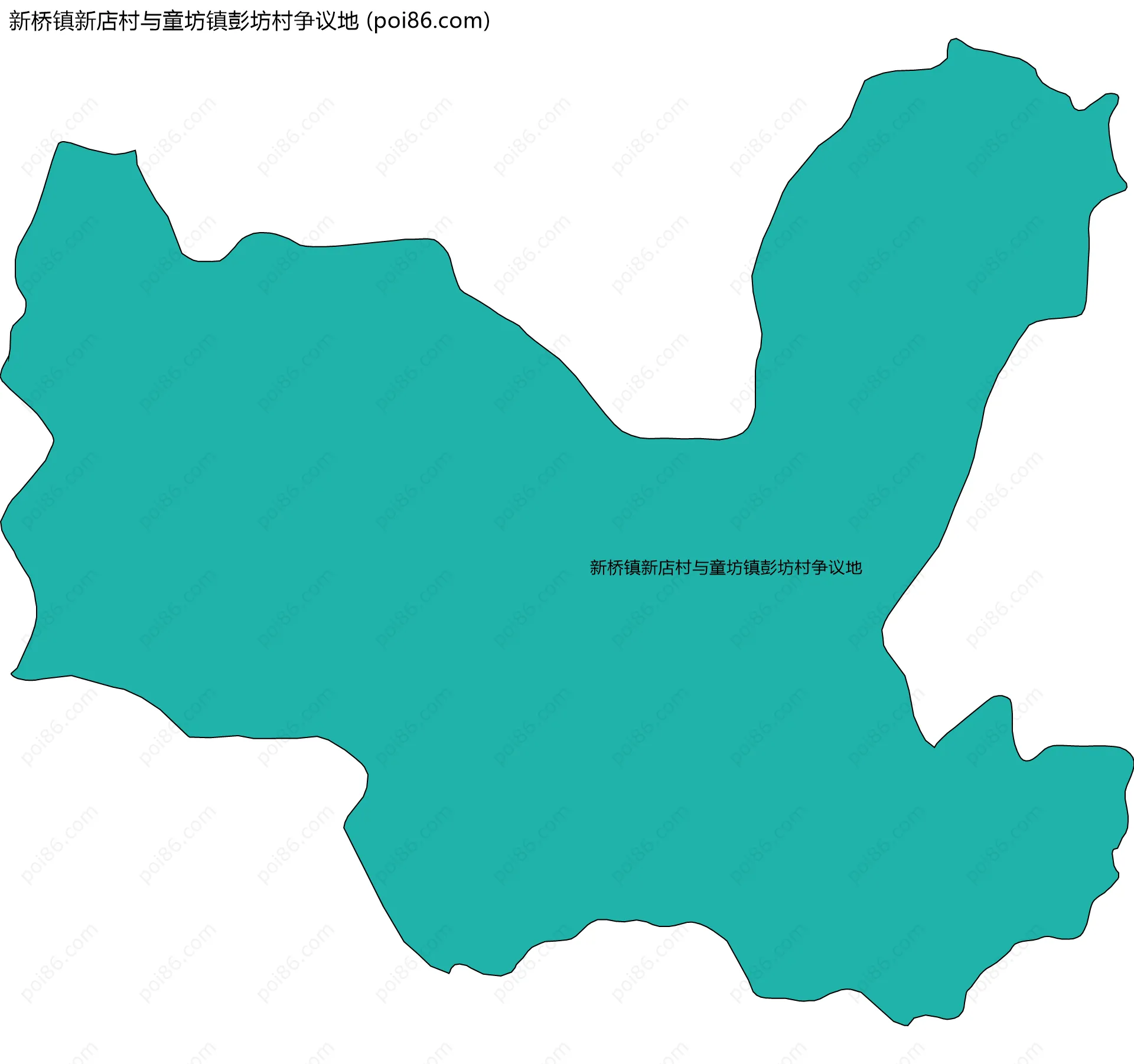 新桥镇新店村与童坊镇彭坊村争议地边界地图