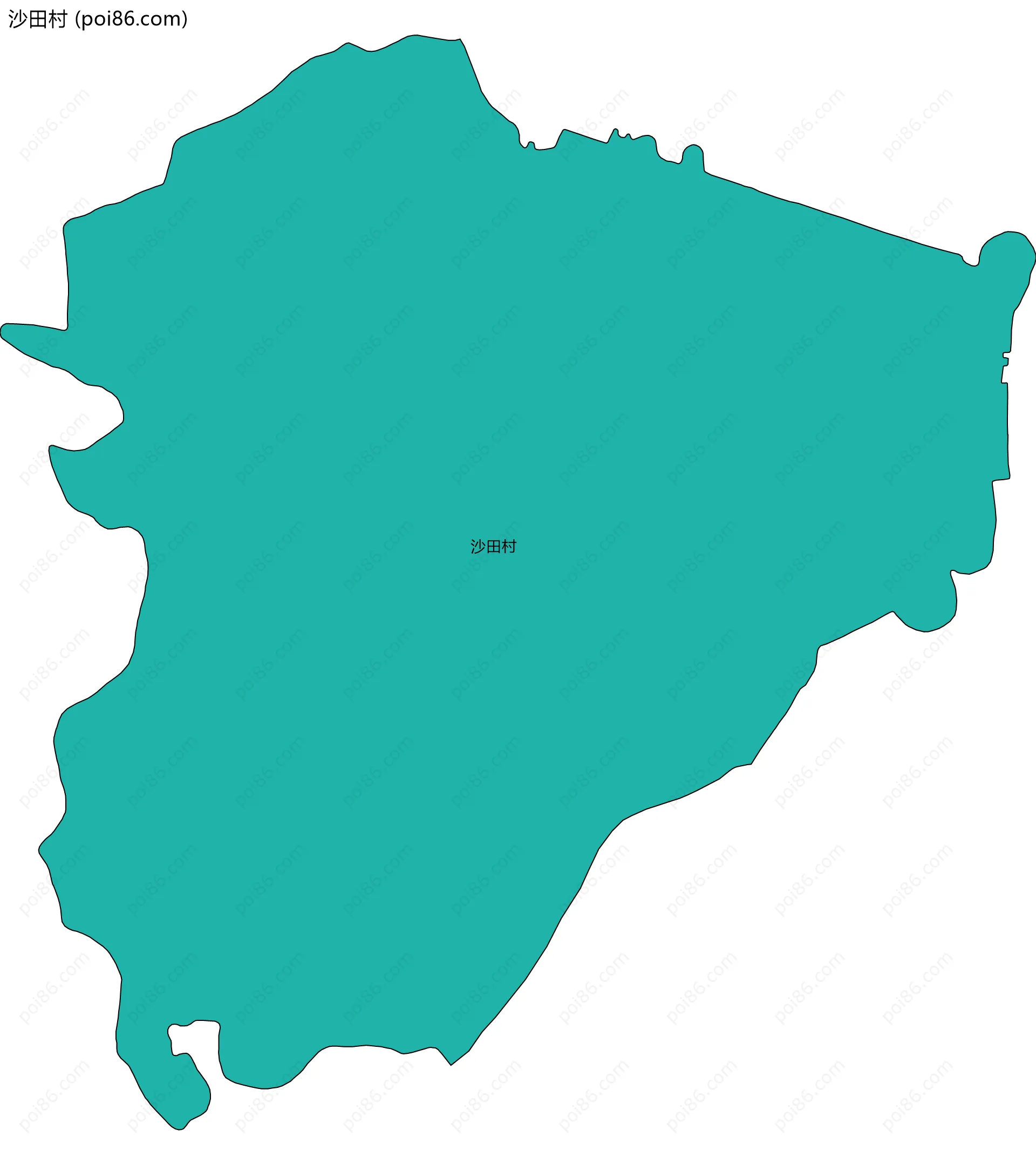 沙田村边界地图