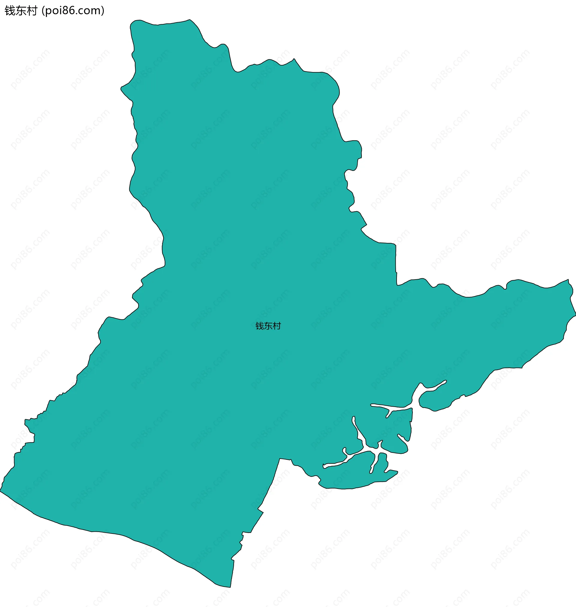 钱东村边界地图